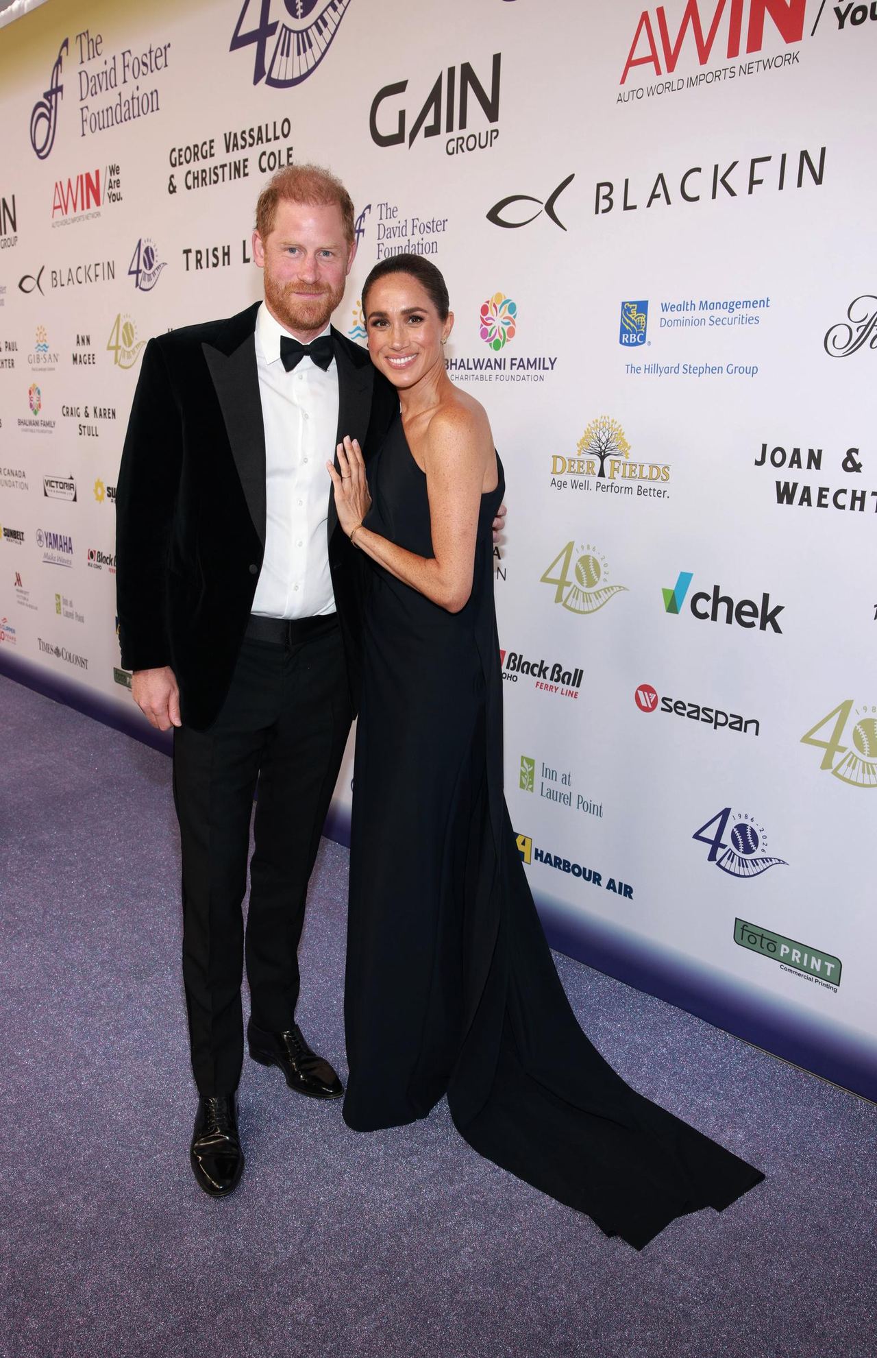 Prince Harry and Meghan Markle attend the David Foster Foundation 40th Anniversary Celebration in Victoria, British Columbia, on August 7, 2026, as reports emerge about their planned extended stay in the UK. | Source: Getty Images