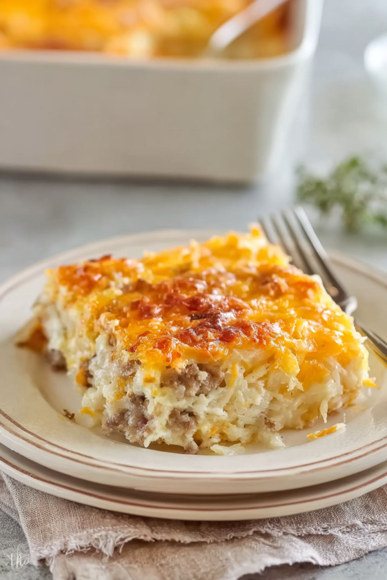 Sausage and Cream Cheese Hash Brown Breakfast