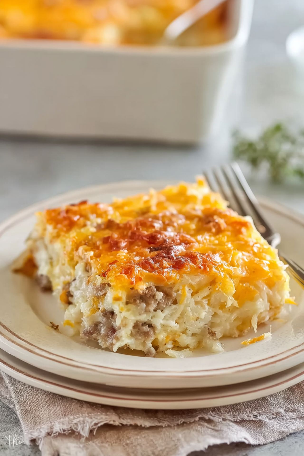Sausage and Cream Cheese Hash Brown Breakfast