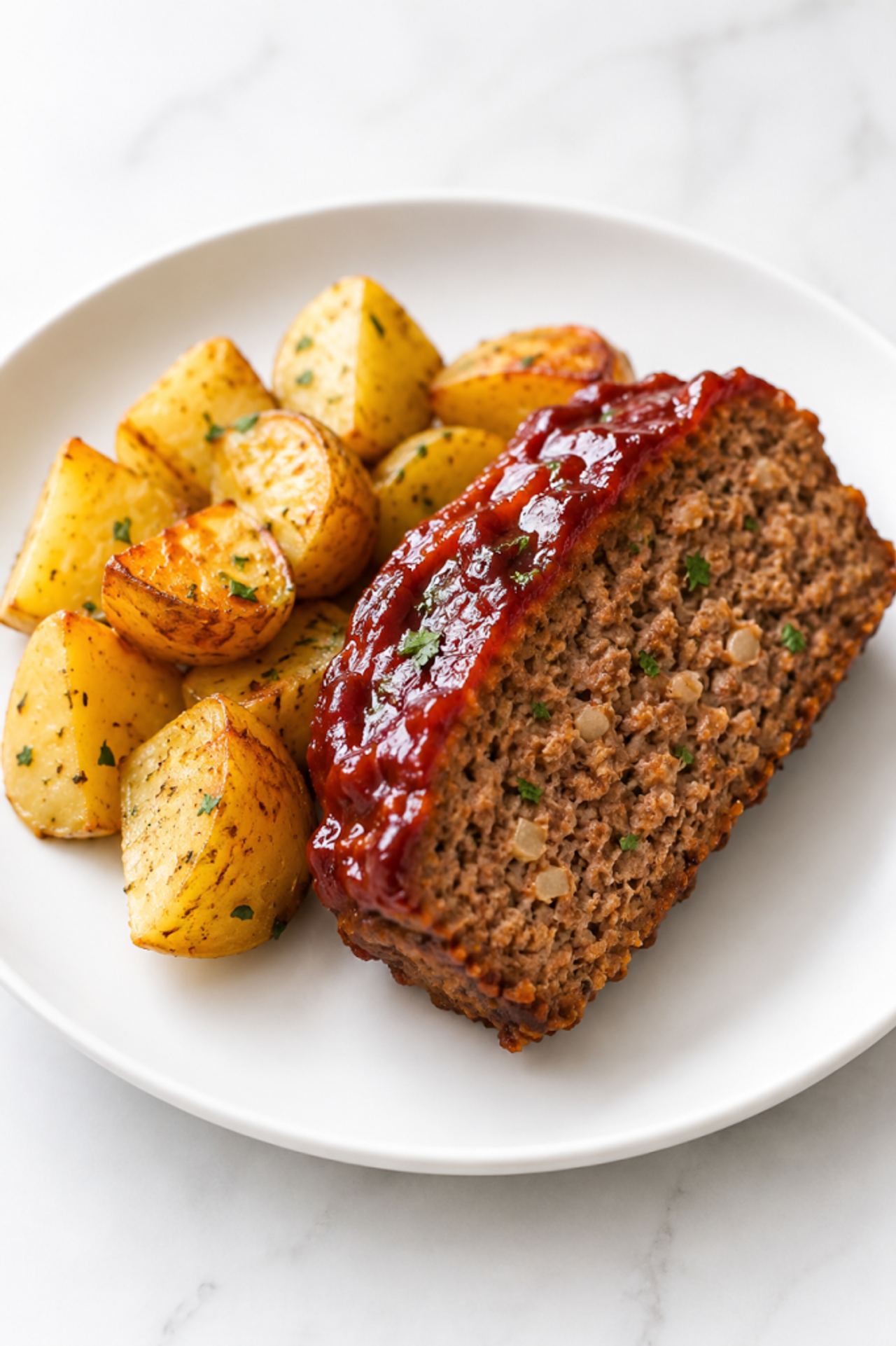 Sheet Pan Meatloaf and Potatoes
