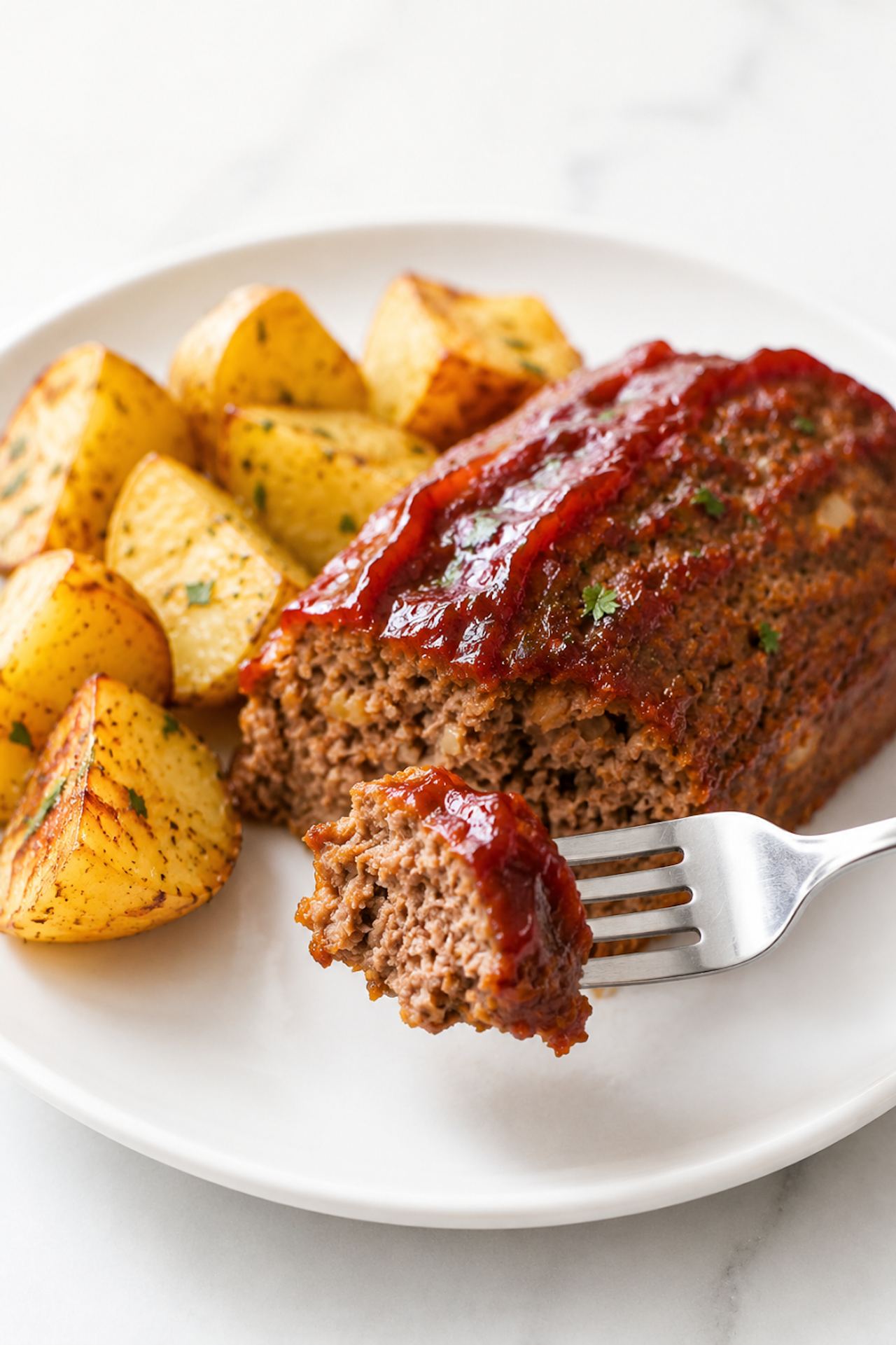 Sheet Pan Meatloaf and Potatoes