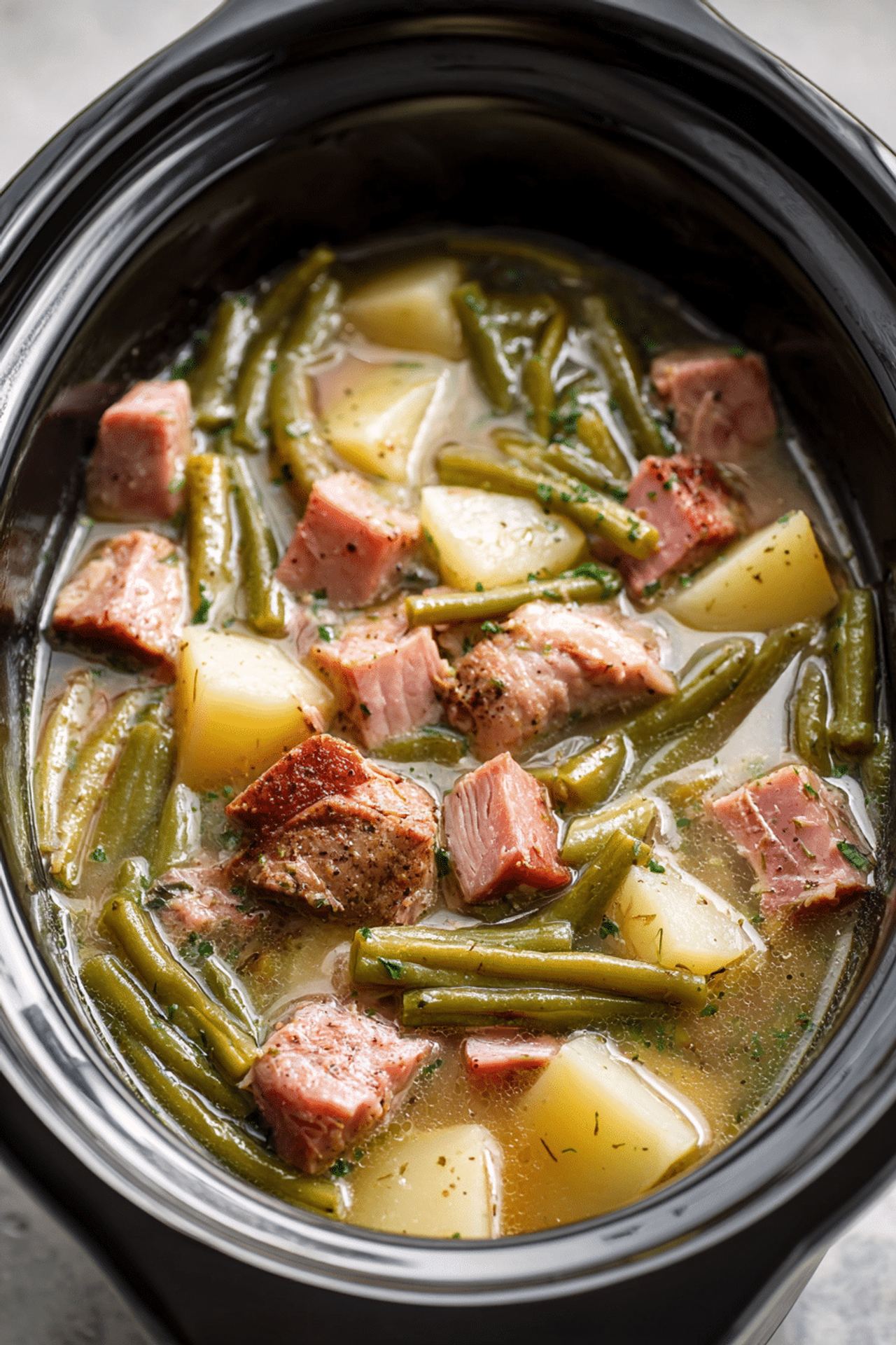 Slow Cooker Ham and Green Beans