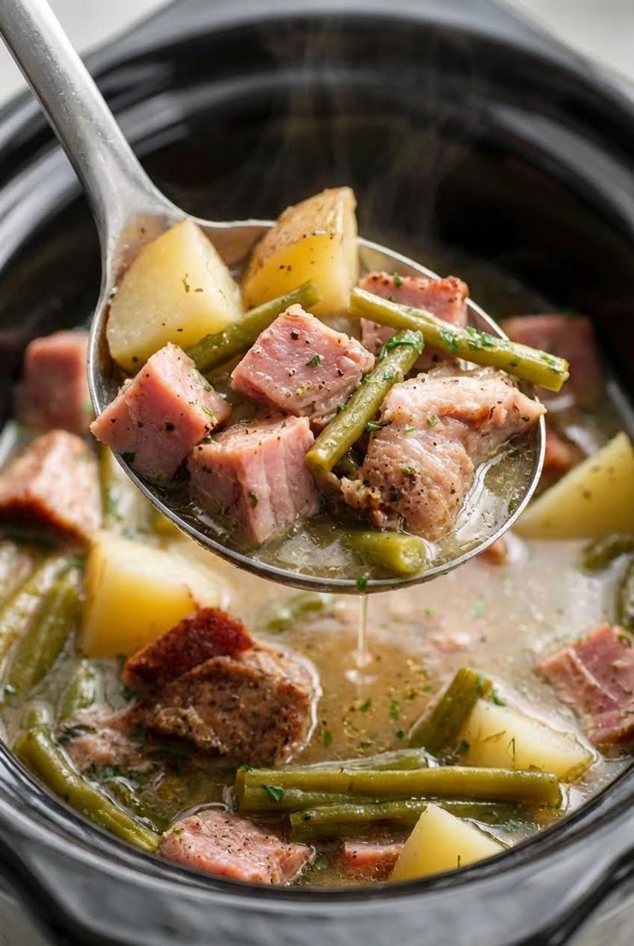 Slow Cooker Ham and Green Beans