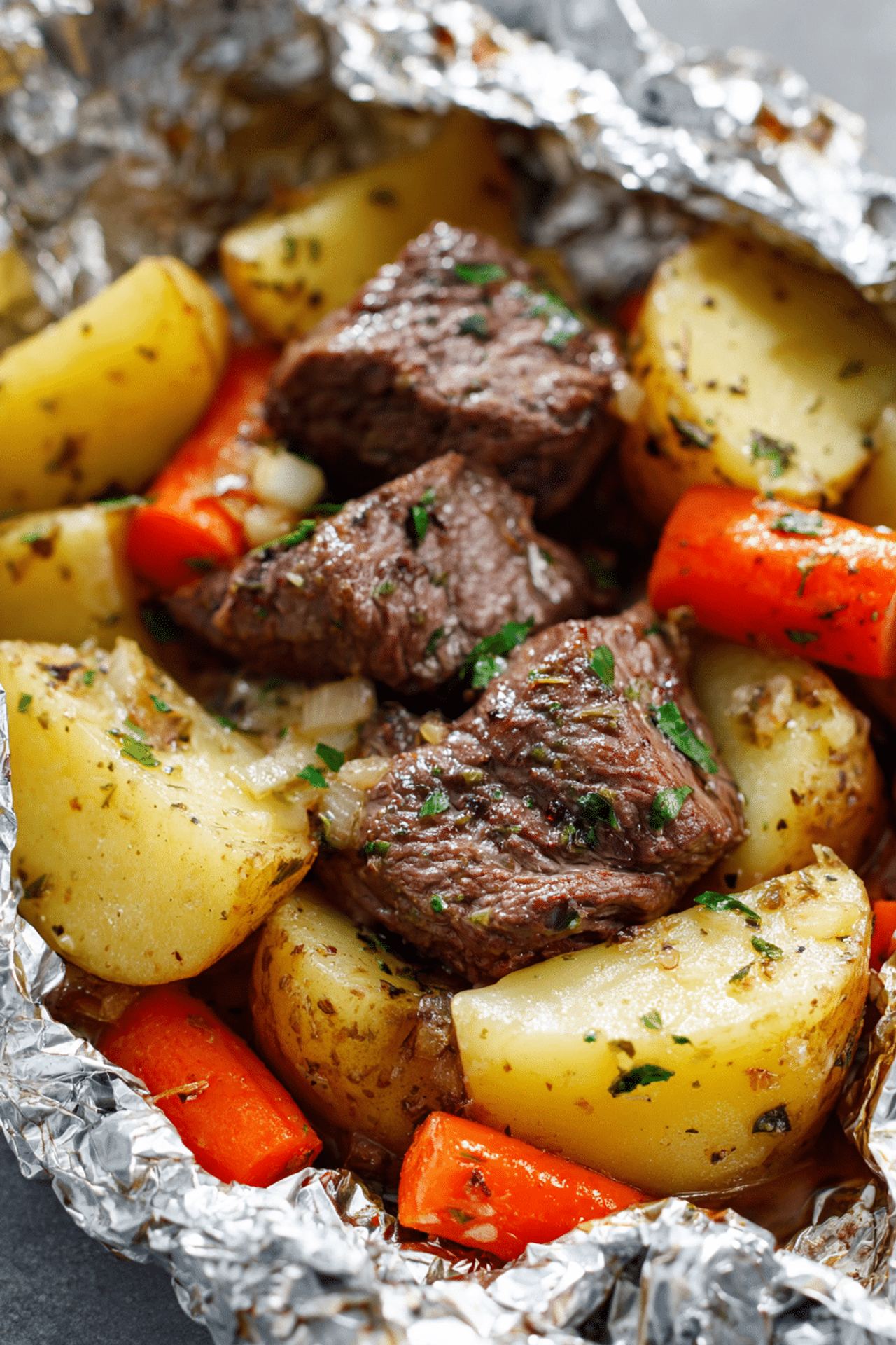 Steak and Potato Foil Packs