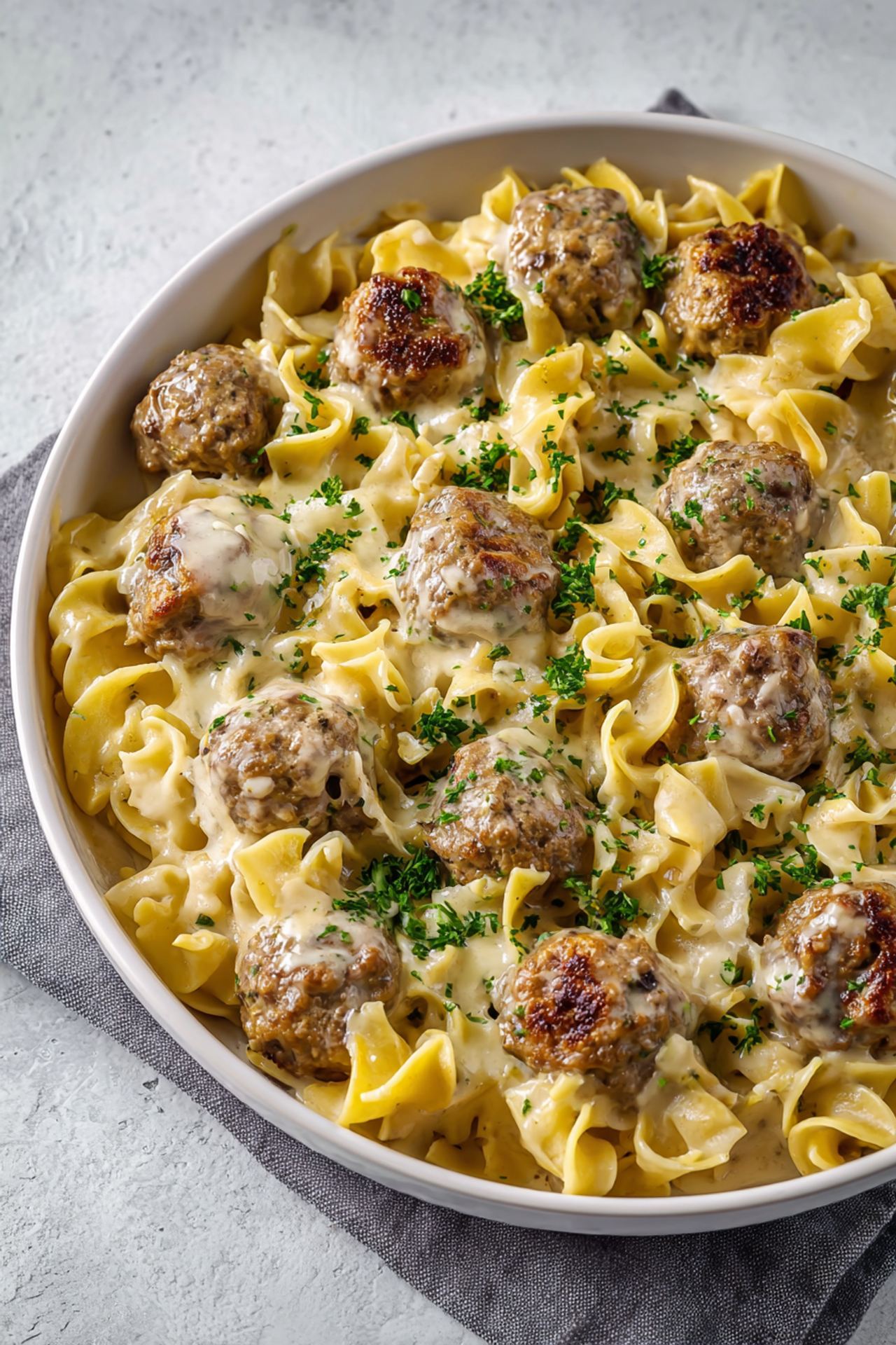 Swedish Meatball Noodle Bake