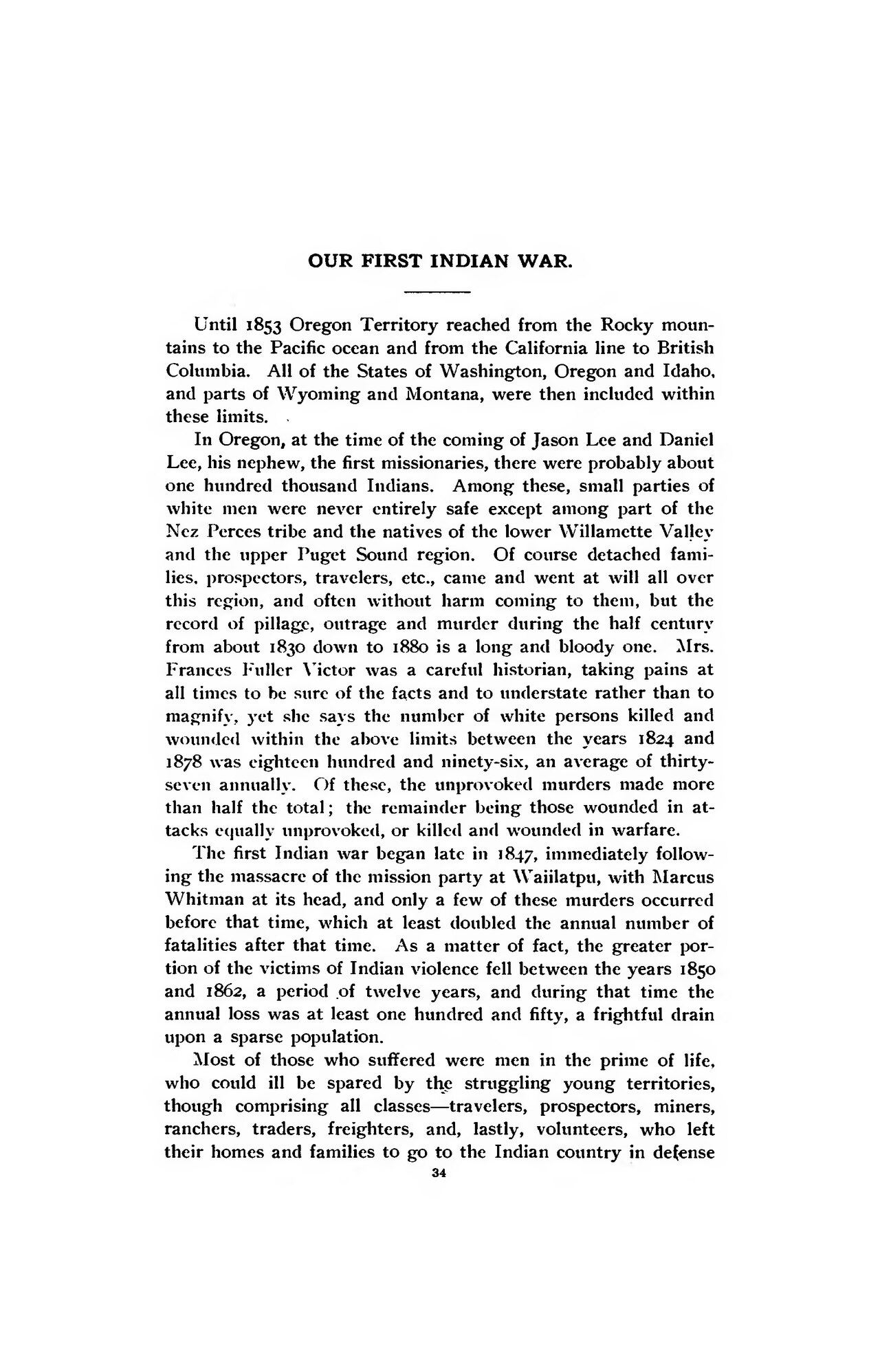 Our First Indian War