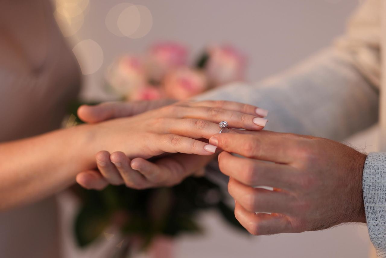 Couple exchanging rings | Source: Shutterstock