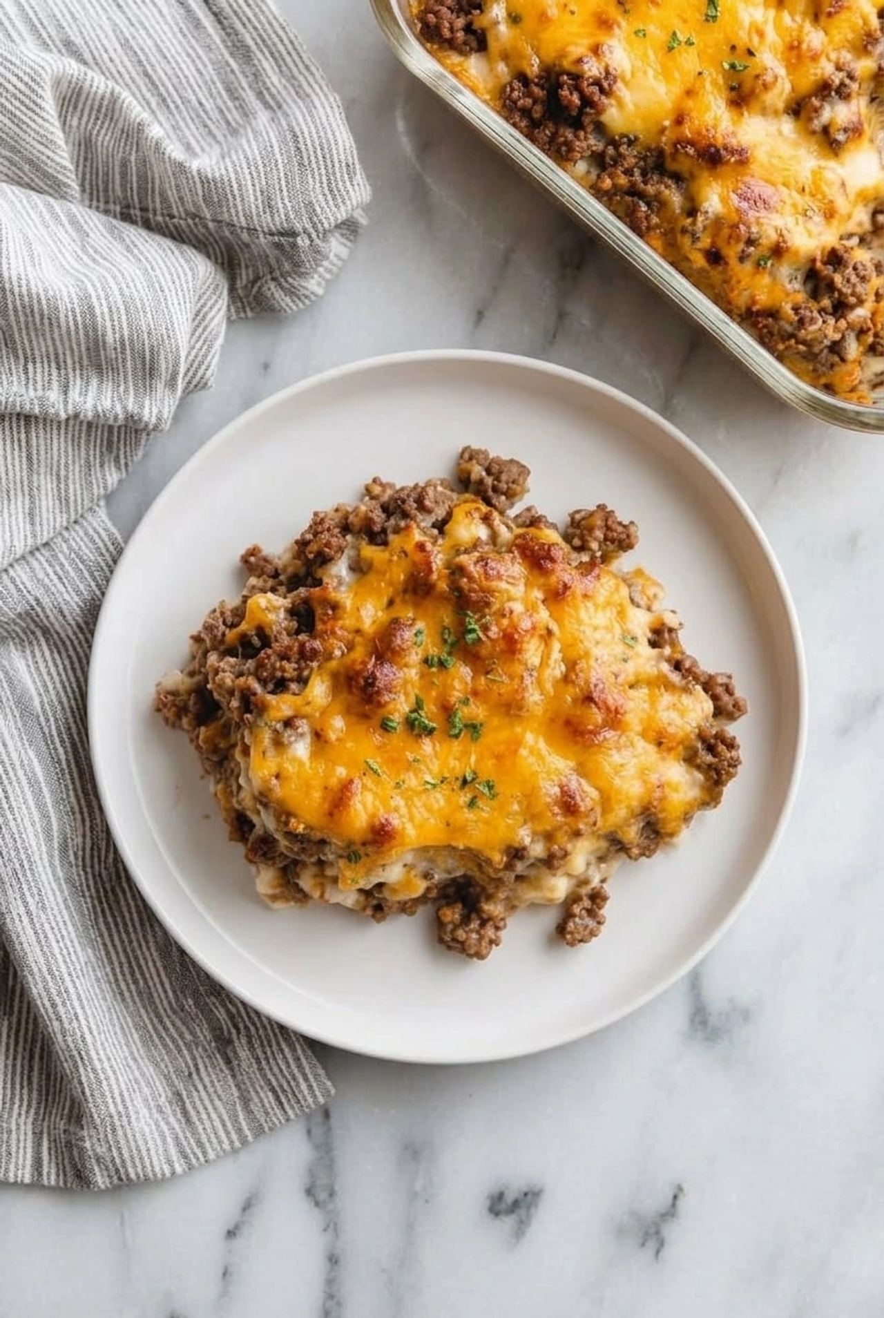 3-Ingredient Cheesy Beef Bake