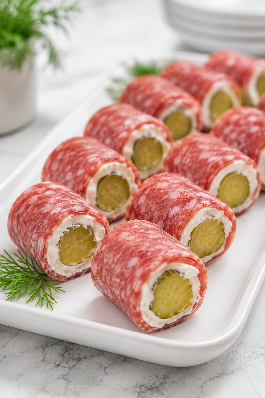 3-Ingredient Salami Pickle Bites
