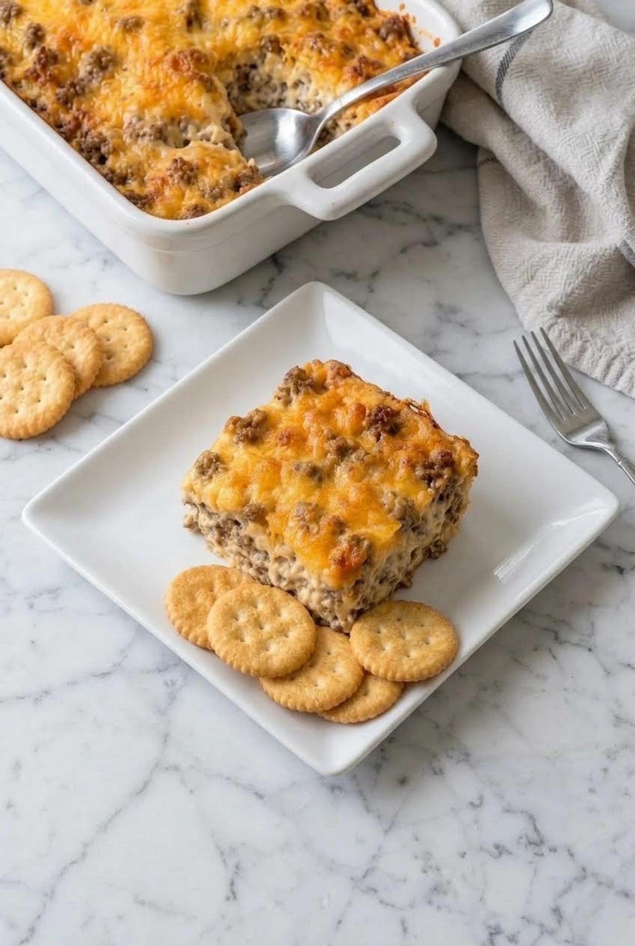 3-Ingredient Sausage Cream Cheese Casserole