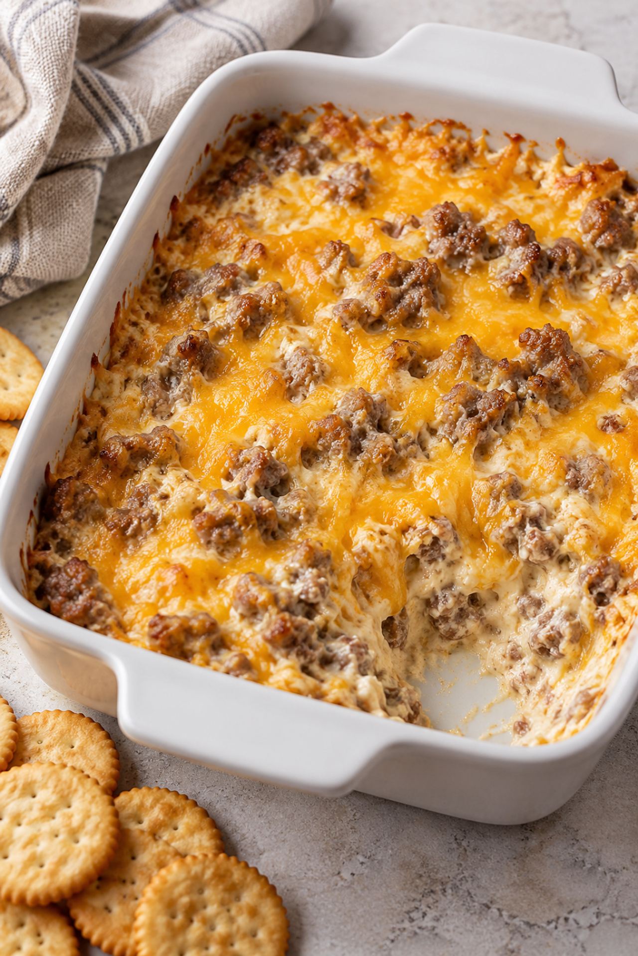 3-Ingredient Sausage Cream Cheese Casserole