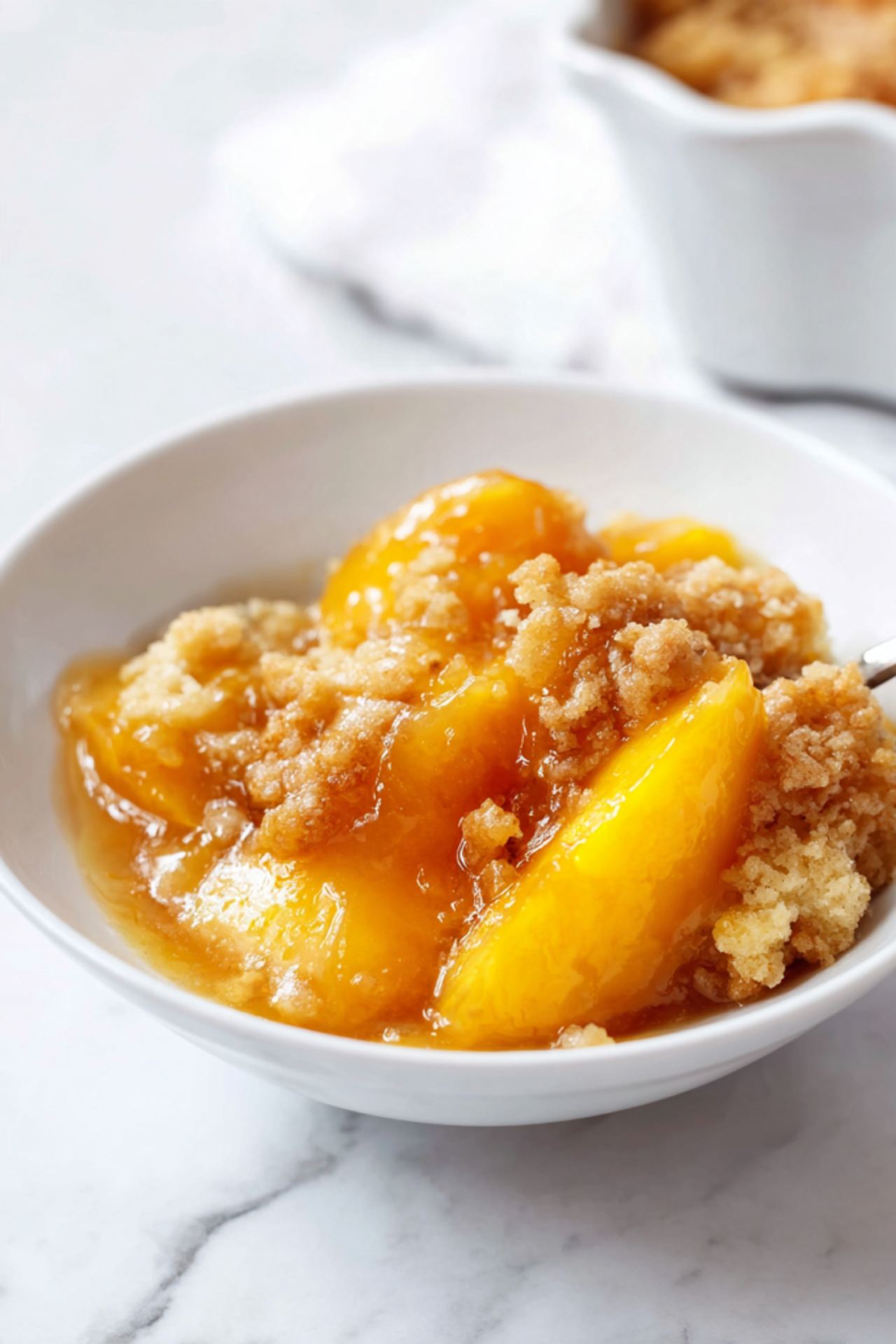 4-Ingredient Crockpot Peach Cobbler