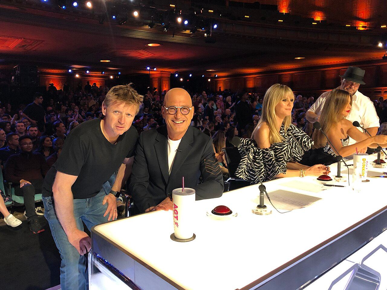 Howie Mandel and Trevor Doerksen on set of America's Got Talent
