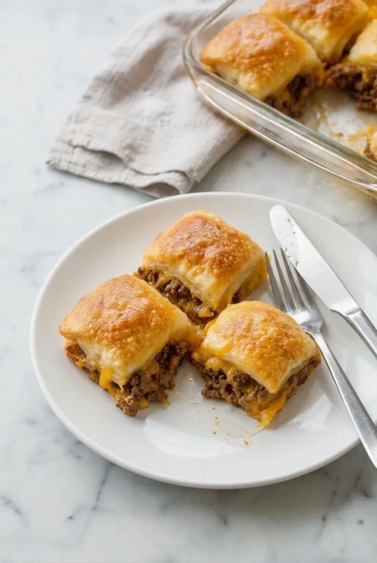 Baked Beef Crescent Squares