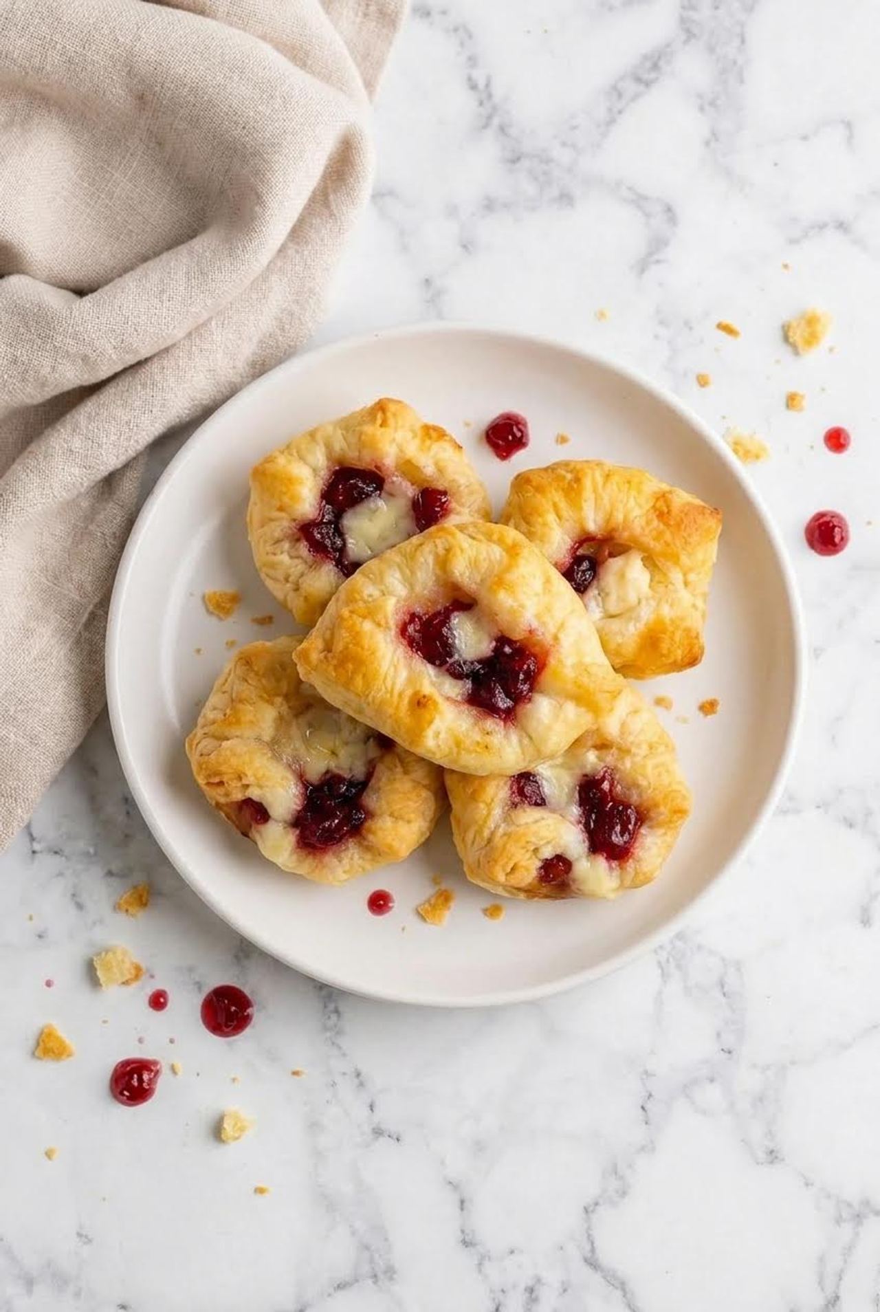 Baked Cranberry Brie Bites (3-Ingredients)