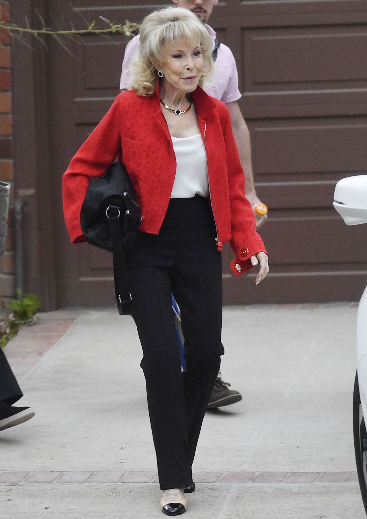 Barbara Eden was photographed in Los Angeles in May 2024, several months before she spoke about staying active as she got older. She told Fox News Digital that she exercised at home with a stationary bike and light weights after giving up her more demanding workouts. | Source: Getty Images