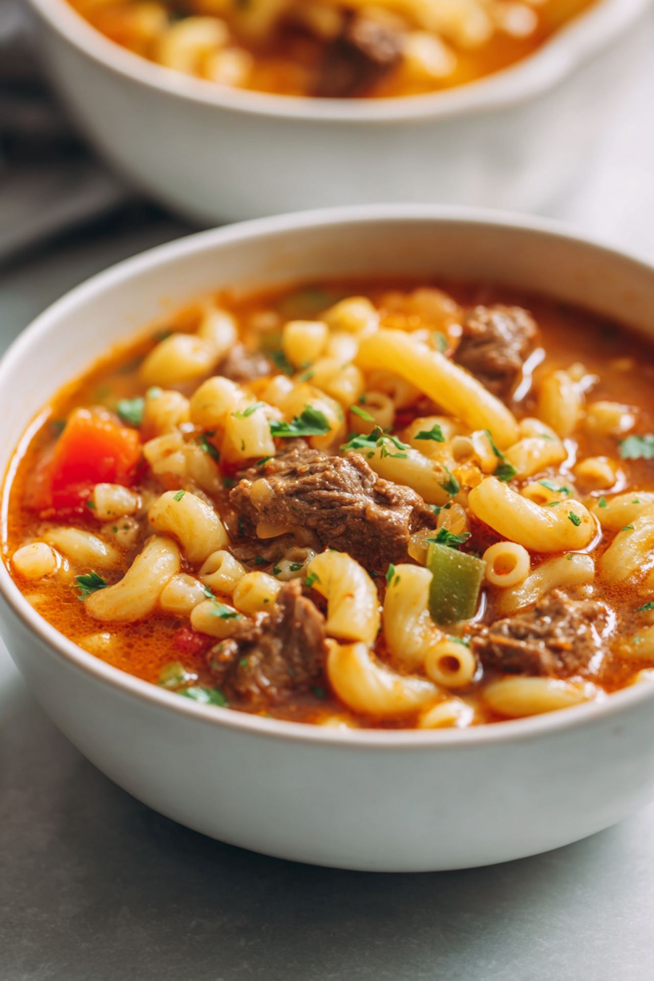 Beef and Macaroni Soup
