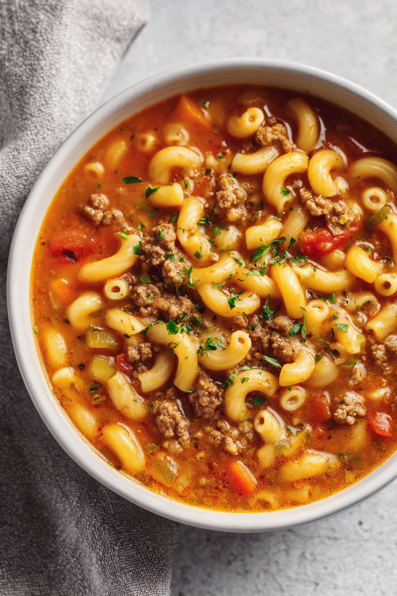 Beef and Macaroni Soup
