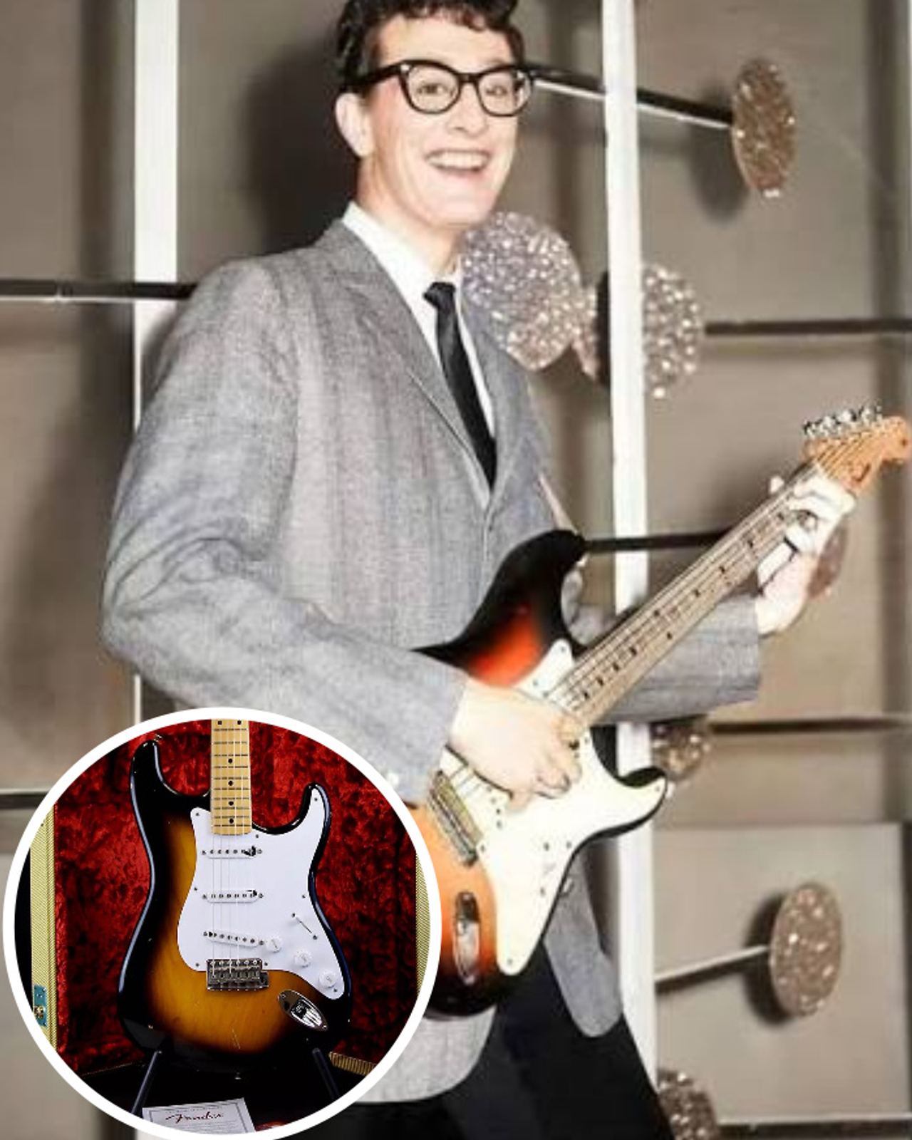 Buddy Holly changed the sound of rock and roll with a 1955 Fender Stratocaster, but the guitar was paid for by his older