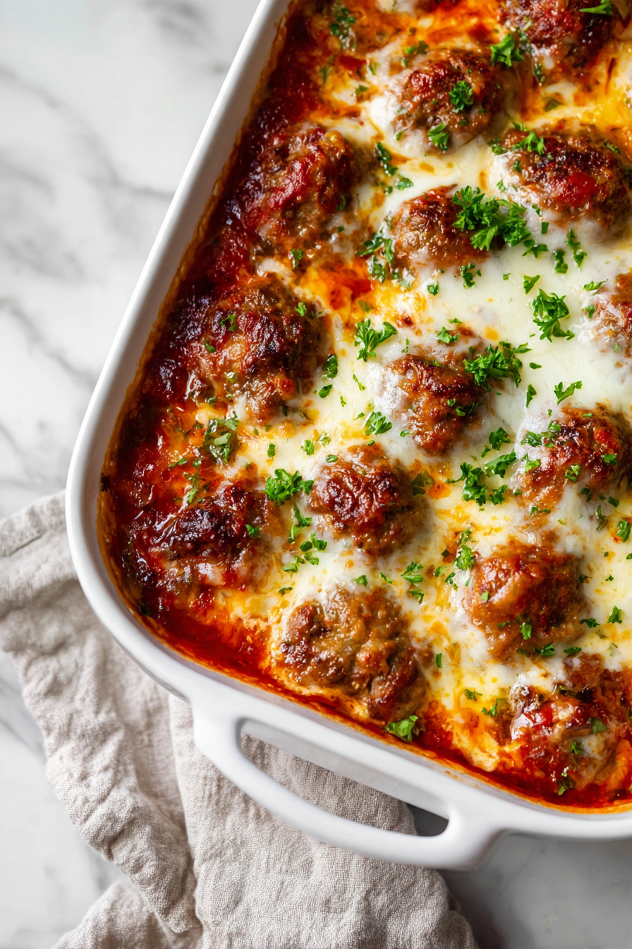 Cheesy Baked Meatballs