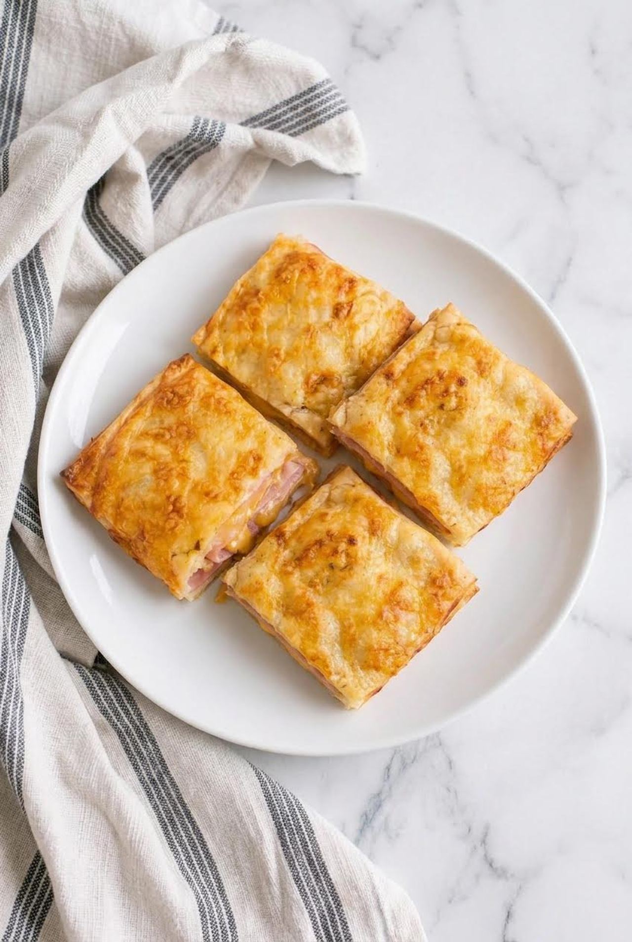 Cheesy Ham Tortilla Squares
