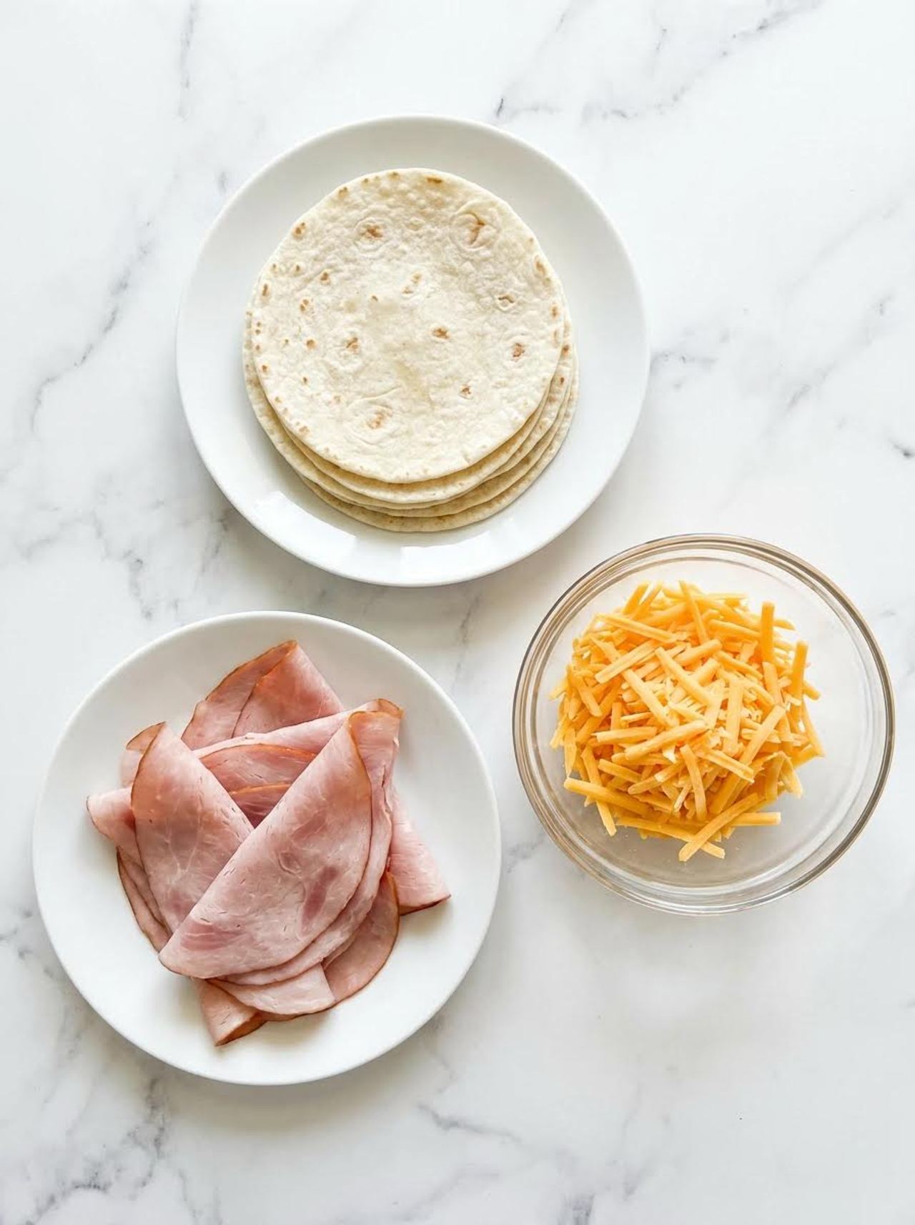 Cheesy Ham Tortilla Squares