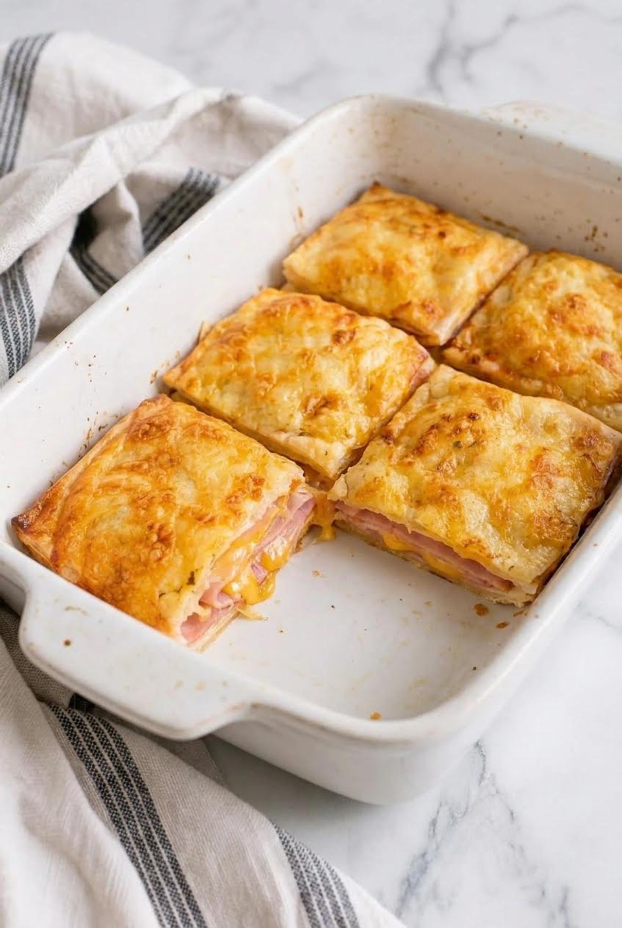 Cheesy Ham Tortilla Squares