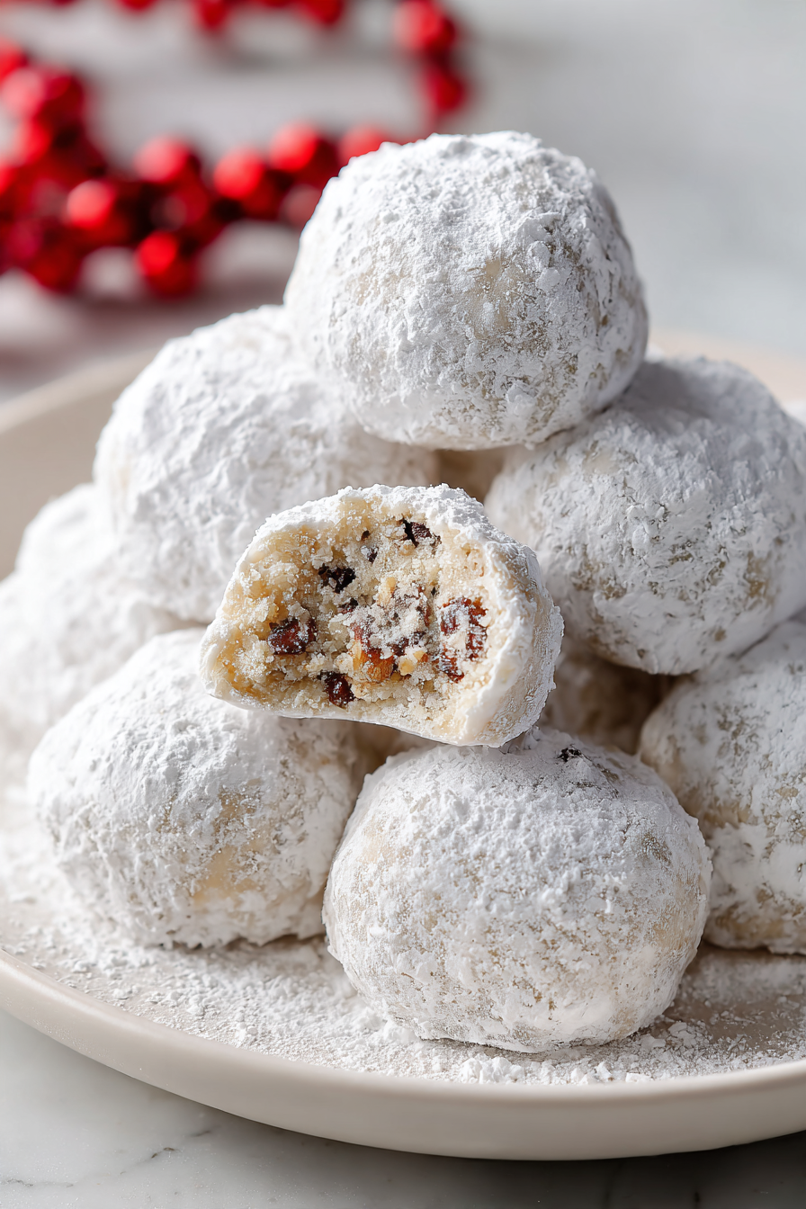 Chocolate Pecan Snowballs