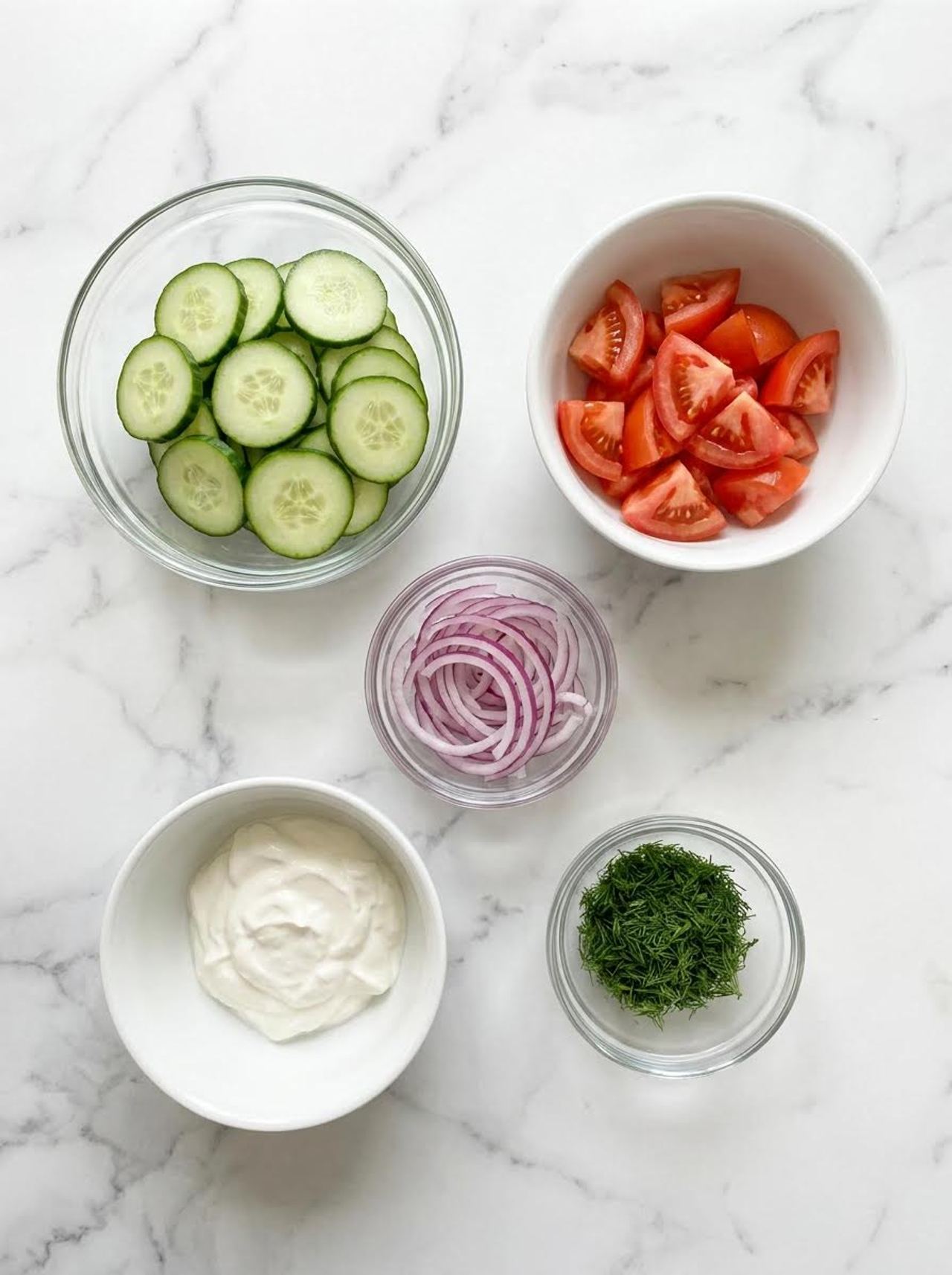 Creamy Cucumber Tomato Salad