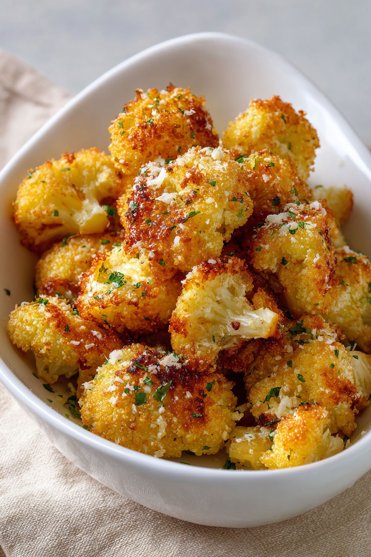 Crispy Parmesan Cauliflower Bites