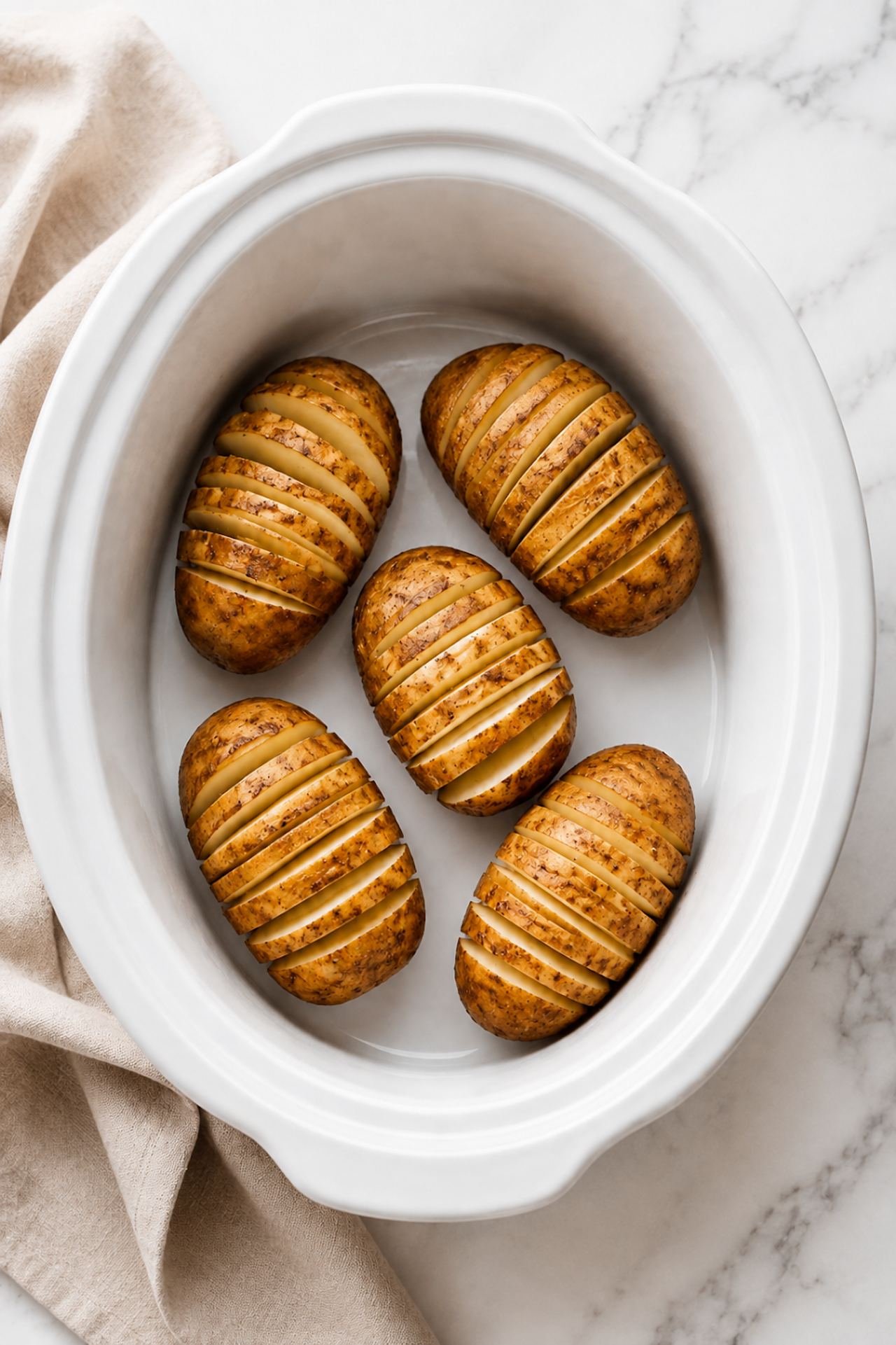 Crockpot Hasselback Potatoes
