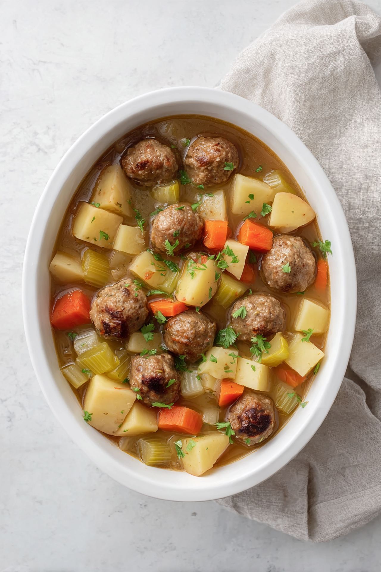 Crockpot Meatball and Potato Stew