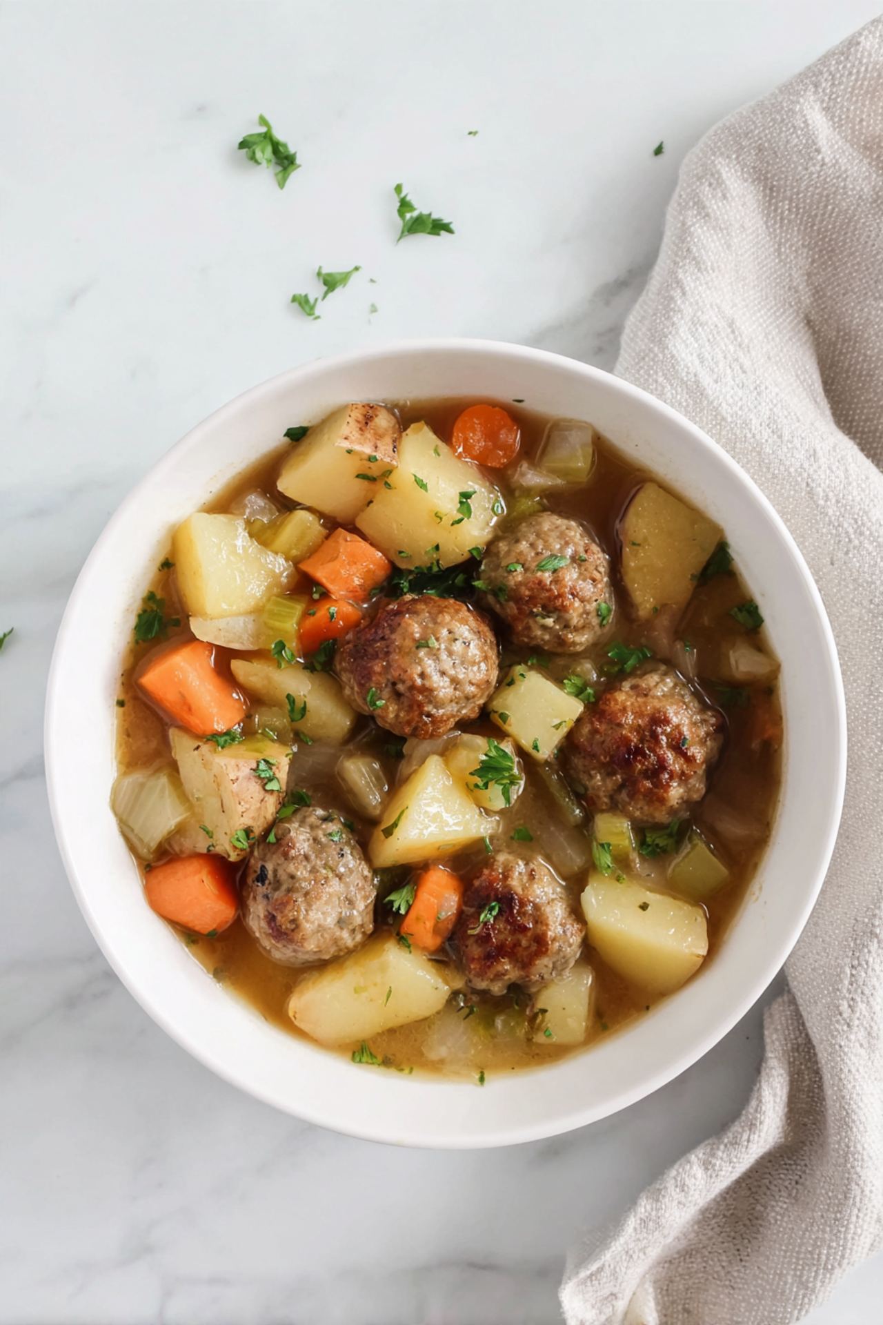 Crockpot Meatball and Potato Stew