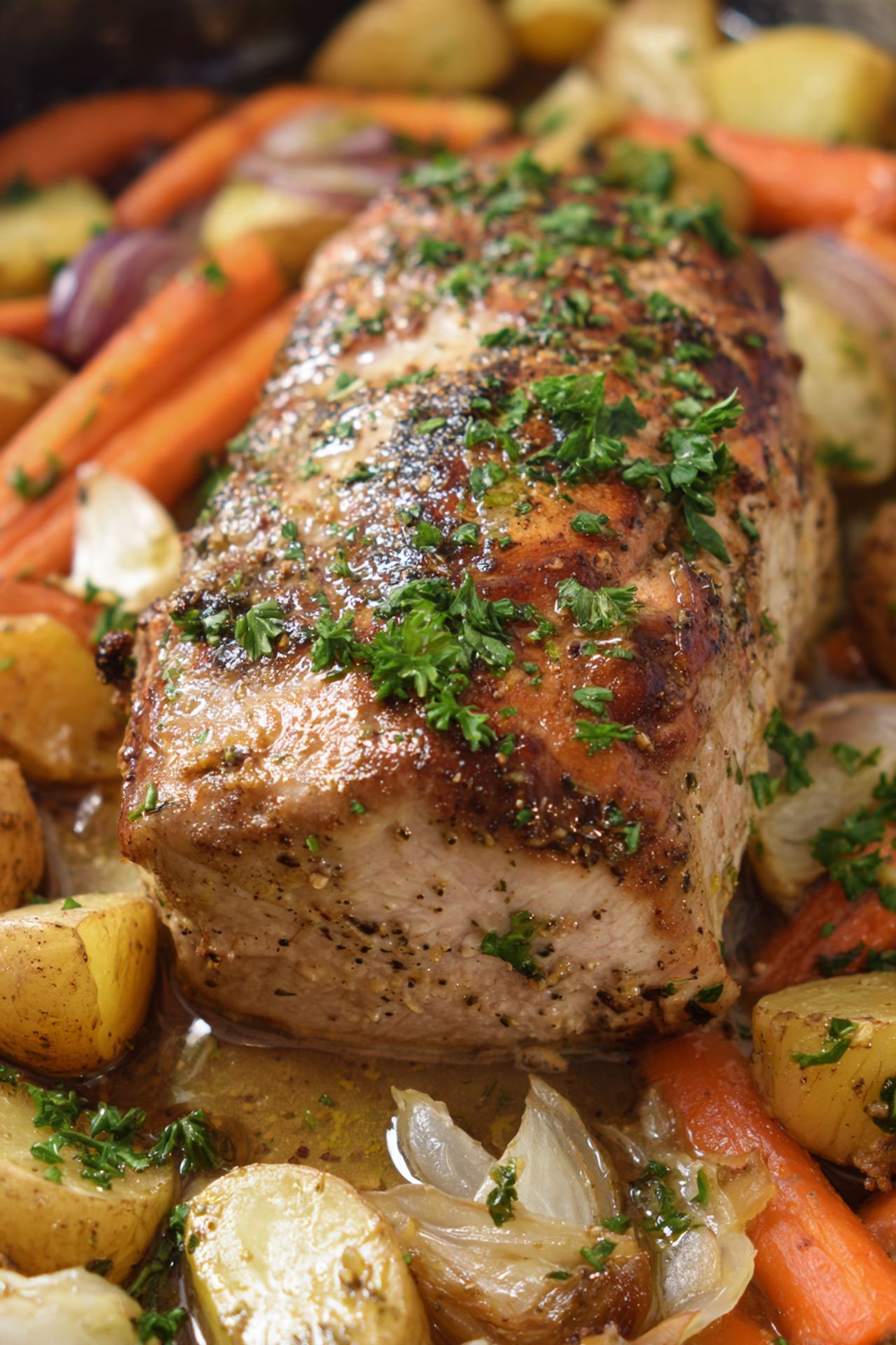 Garlic Herb Roasted Pork Loin Recipe