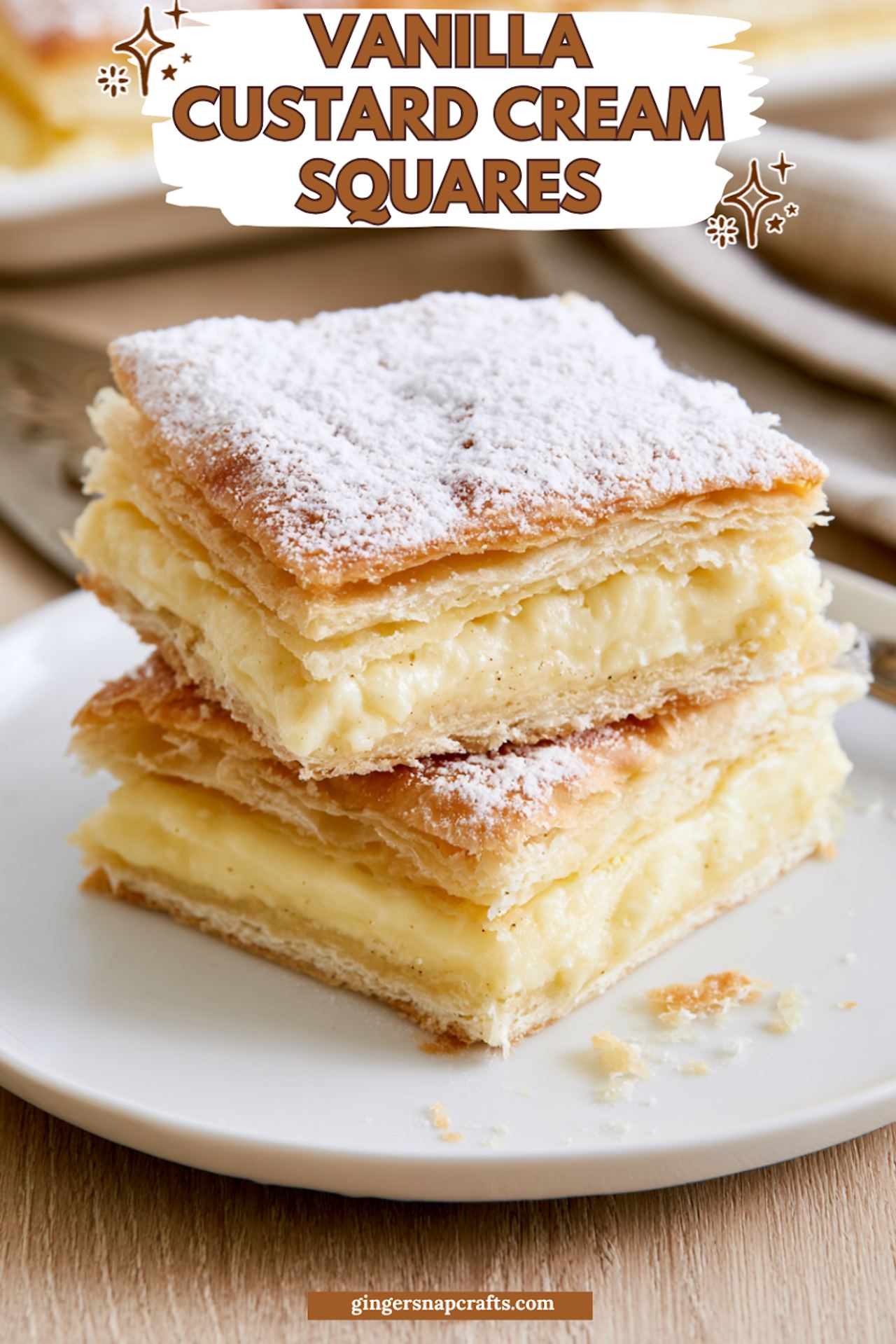 Homemade Vanilla Custard Cream Squares
