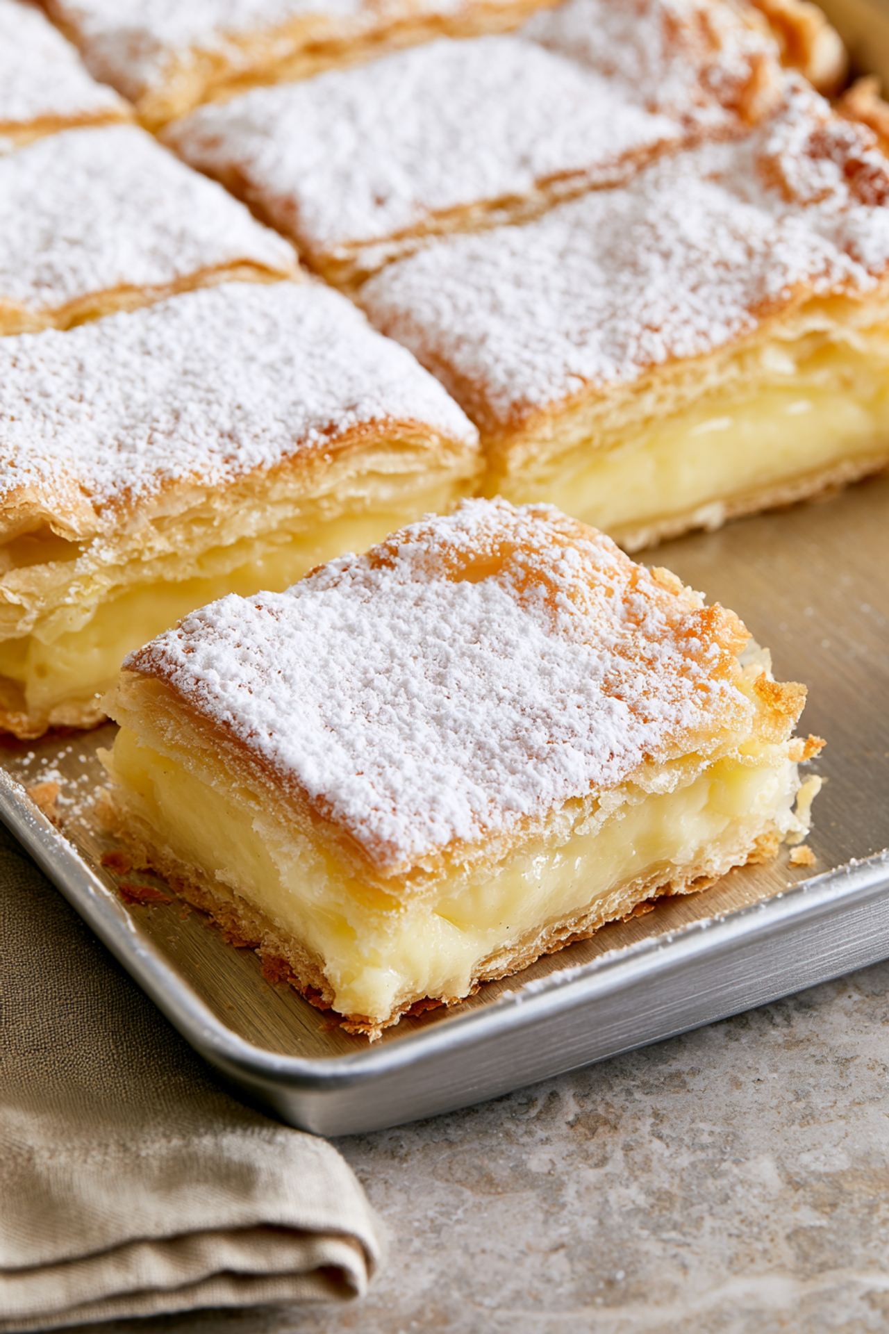 Homemade Vanilla Custard Cream Squares