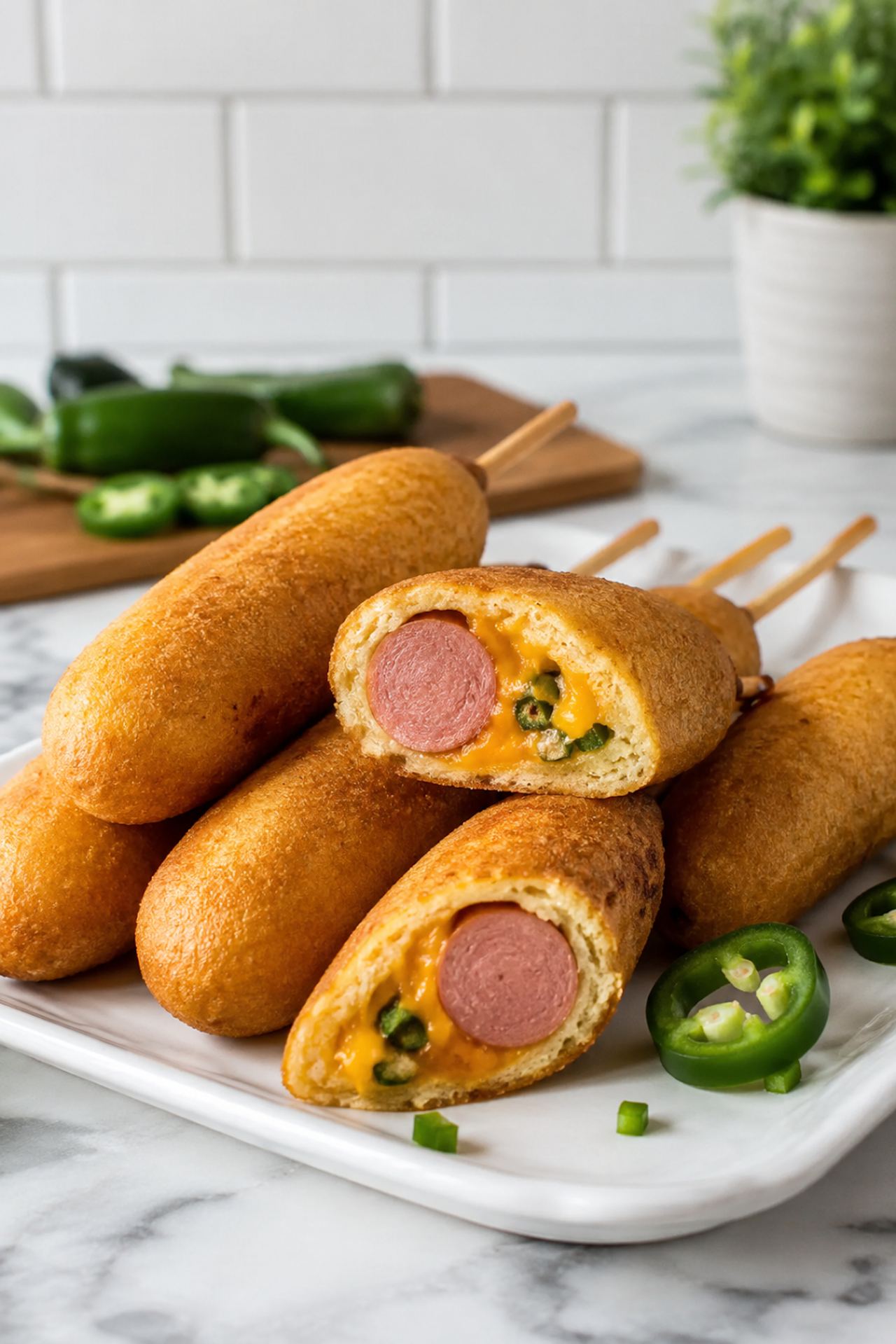 Jalapeno Cheddar Corn Dogs