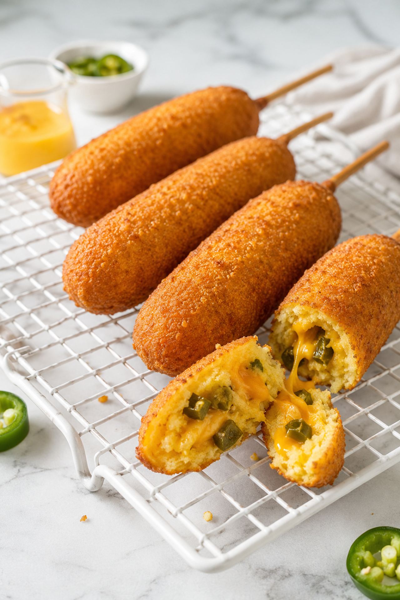 Jalapeno Cheddar Corn Dogs