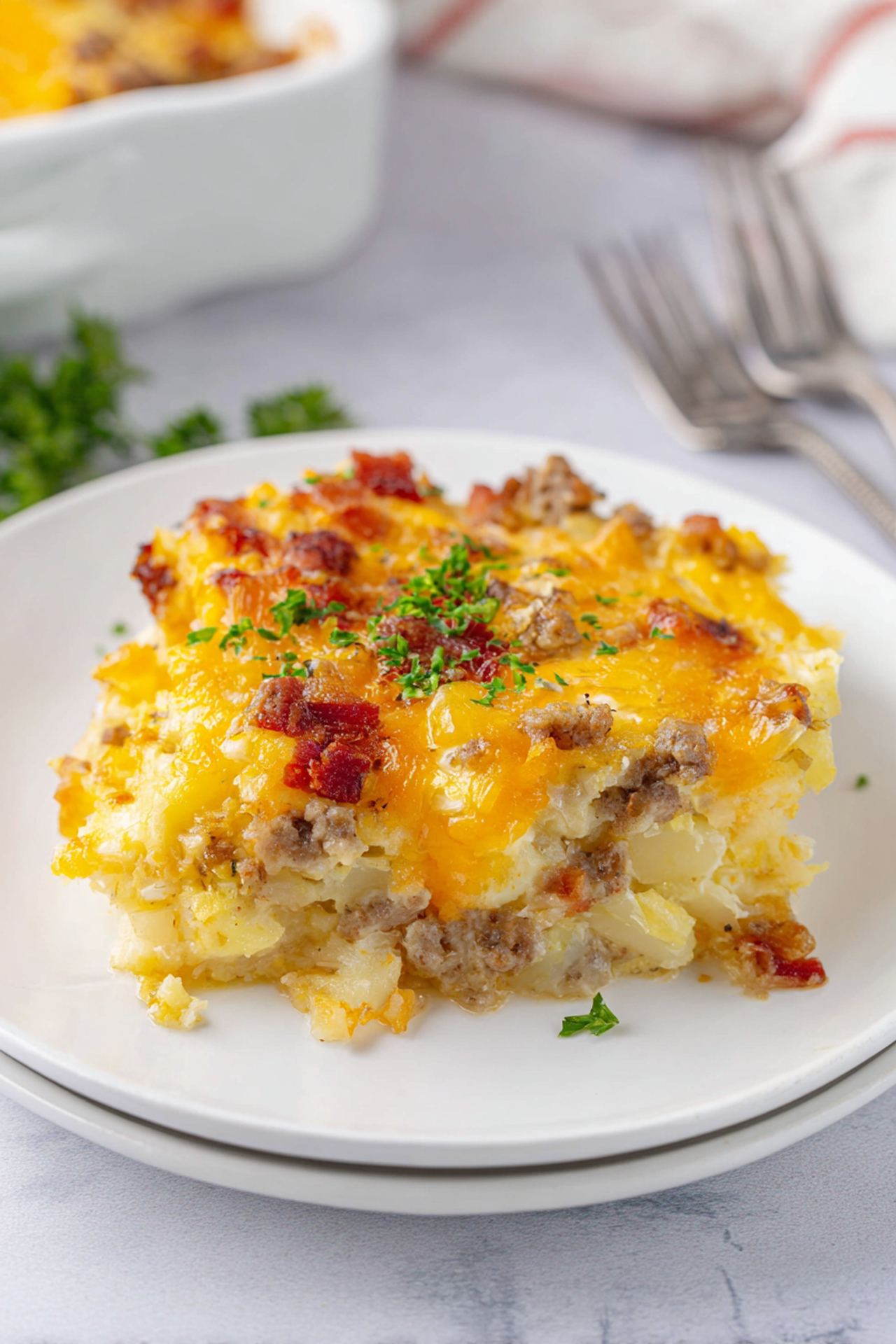 Loaded Cheesy Breakfast Casserole