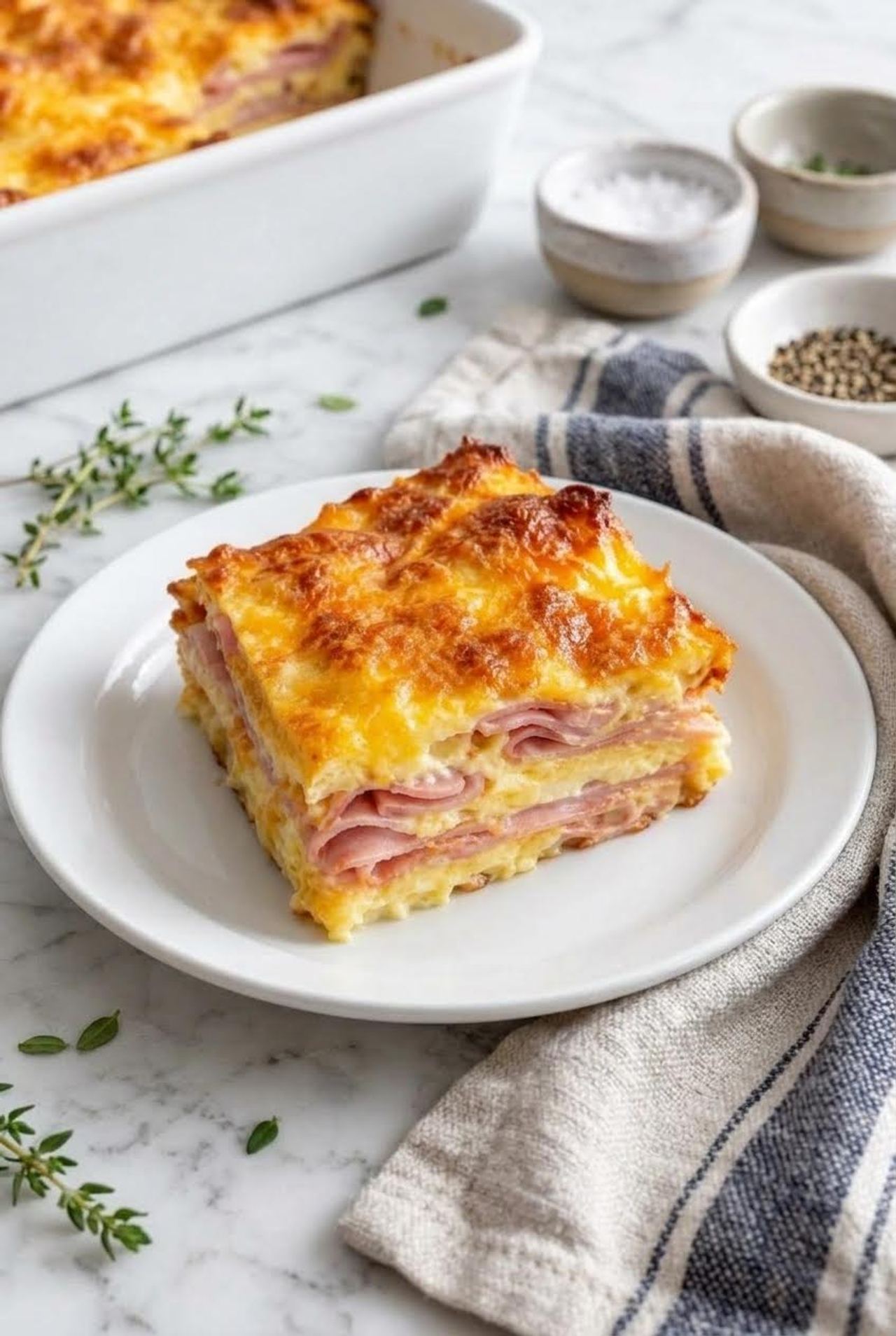 Low-Carb Ham and Cheese Breakfast Bake
