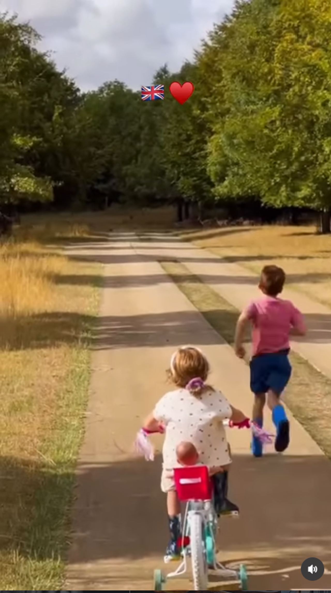 Archie races ahead while Lilibet follows along on her bicycle, giving viewers a particularly sweet glimpse of the siblings enjoying the open countryside. The playful scene is just one part of a video that also captures fishing, family time and a cozy campfire, before attention turns to the surprising detail in Archie's voice. | Source: Instagram/meghan