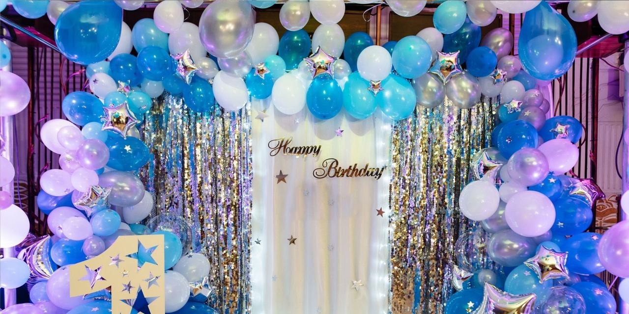 A birthday party venue decorated with balloons | Source: Shutterstock