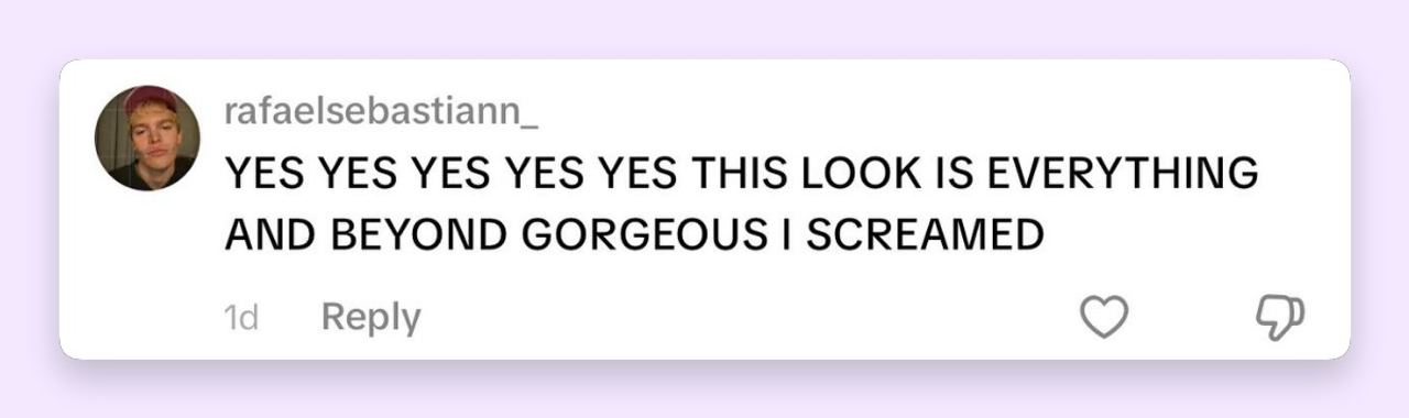 A few users couldn't contain their excitement regarding Kai Schreiber's entire ensemble.  | Source: TikTok/angelfacegangster