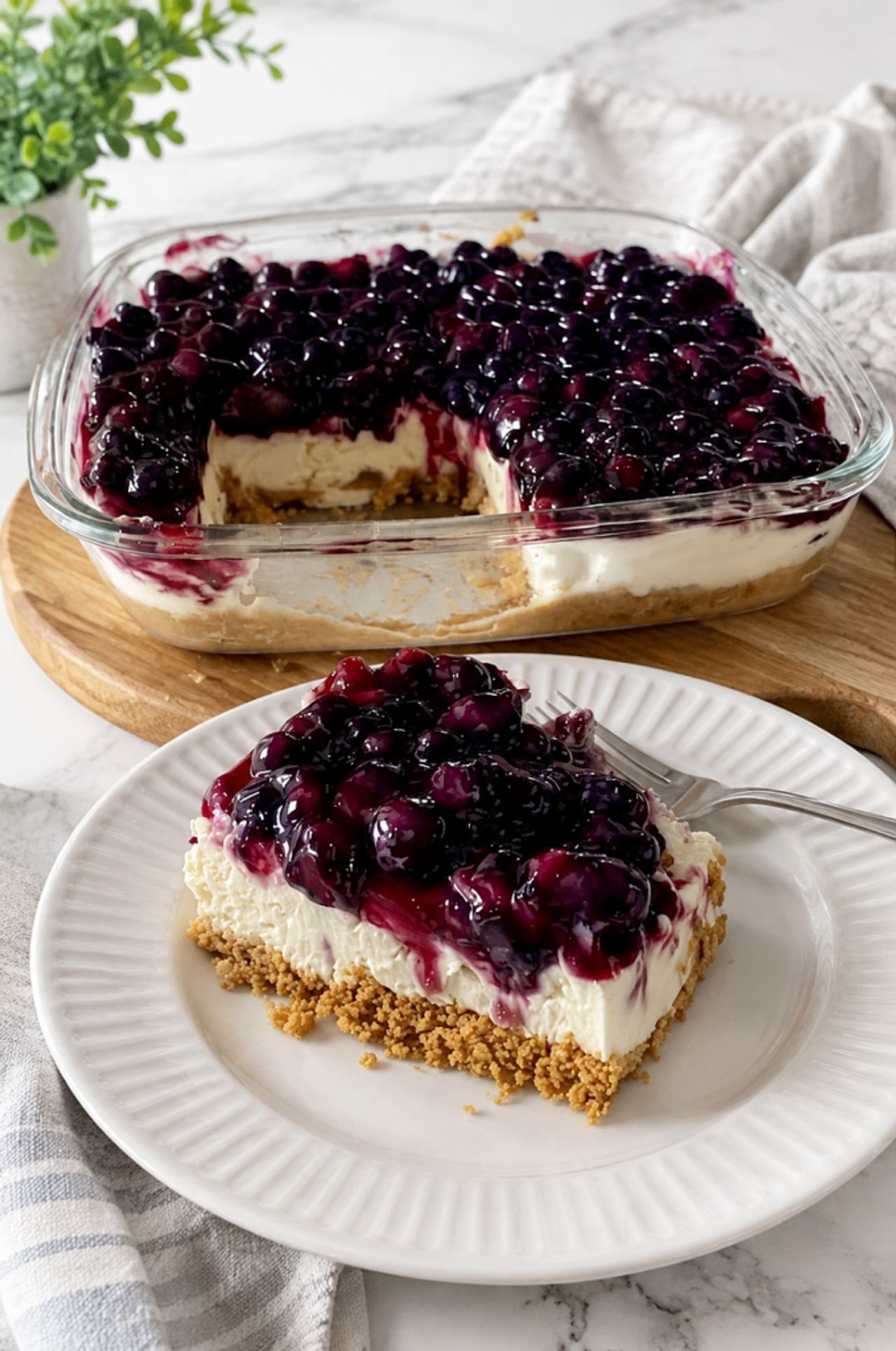 No Bake Blueberry Cheesecake