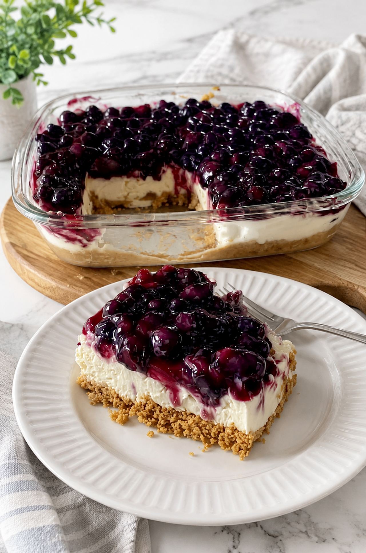 No Bake Blueberry Cheesecake