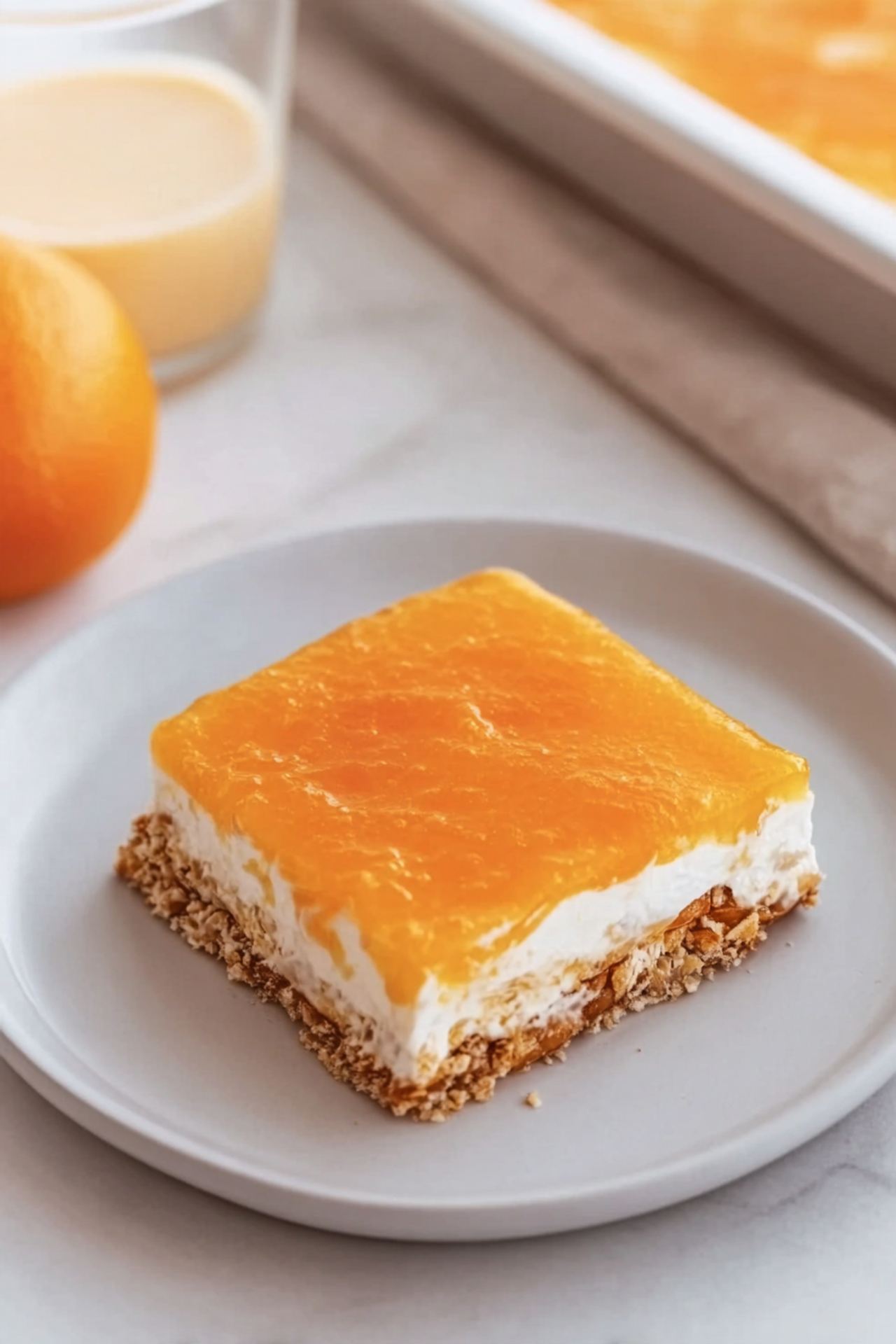 Orange Pretzel Lasagna