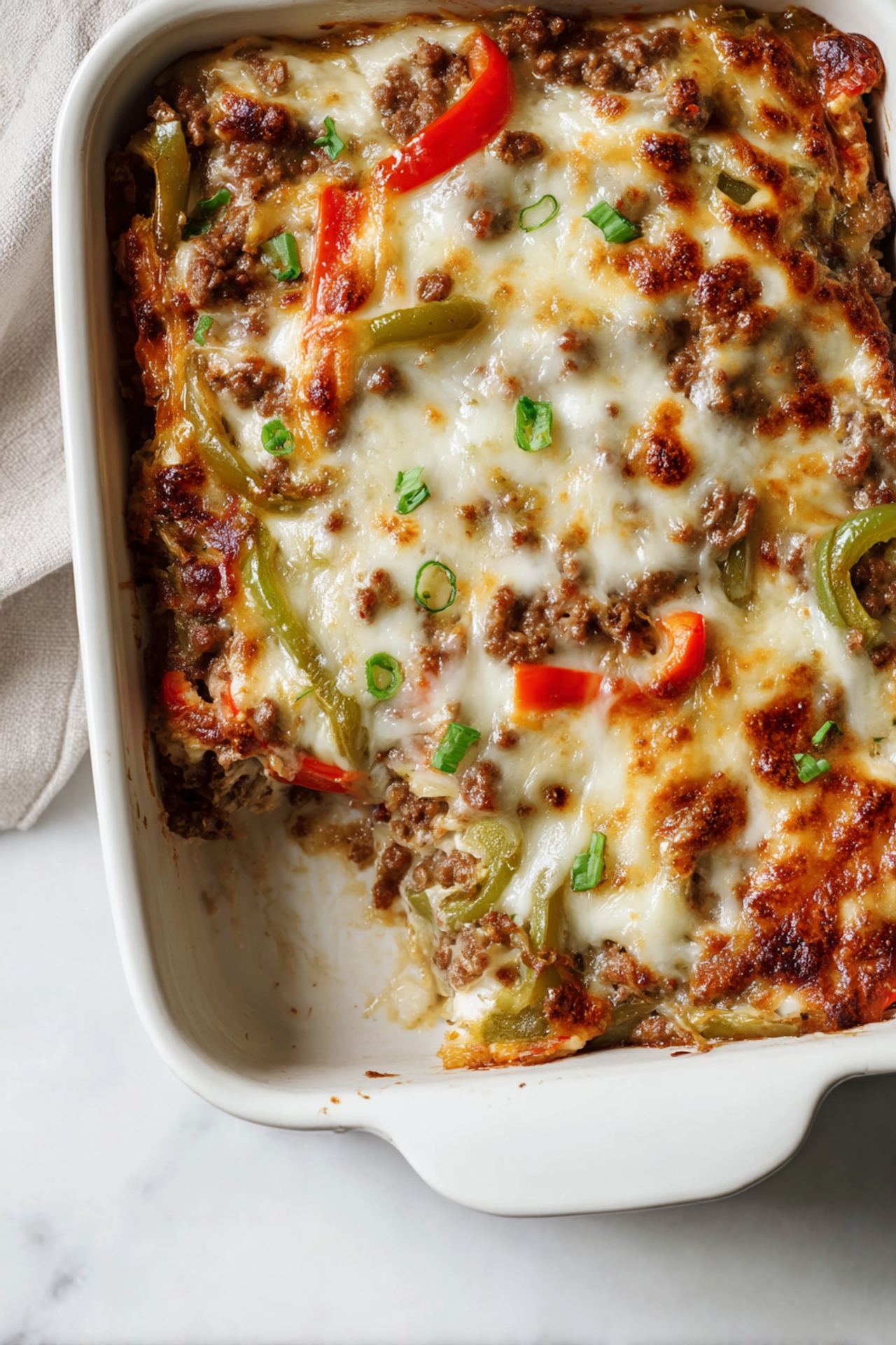 Philly Cheesesteak Casserole