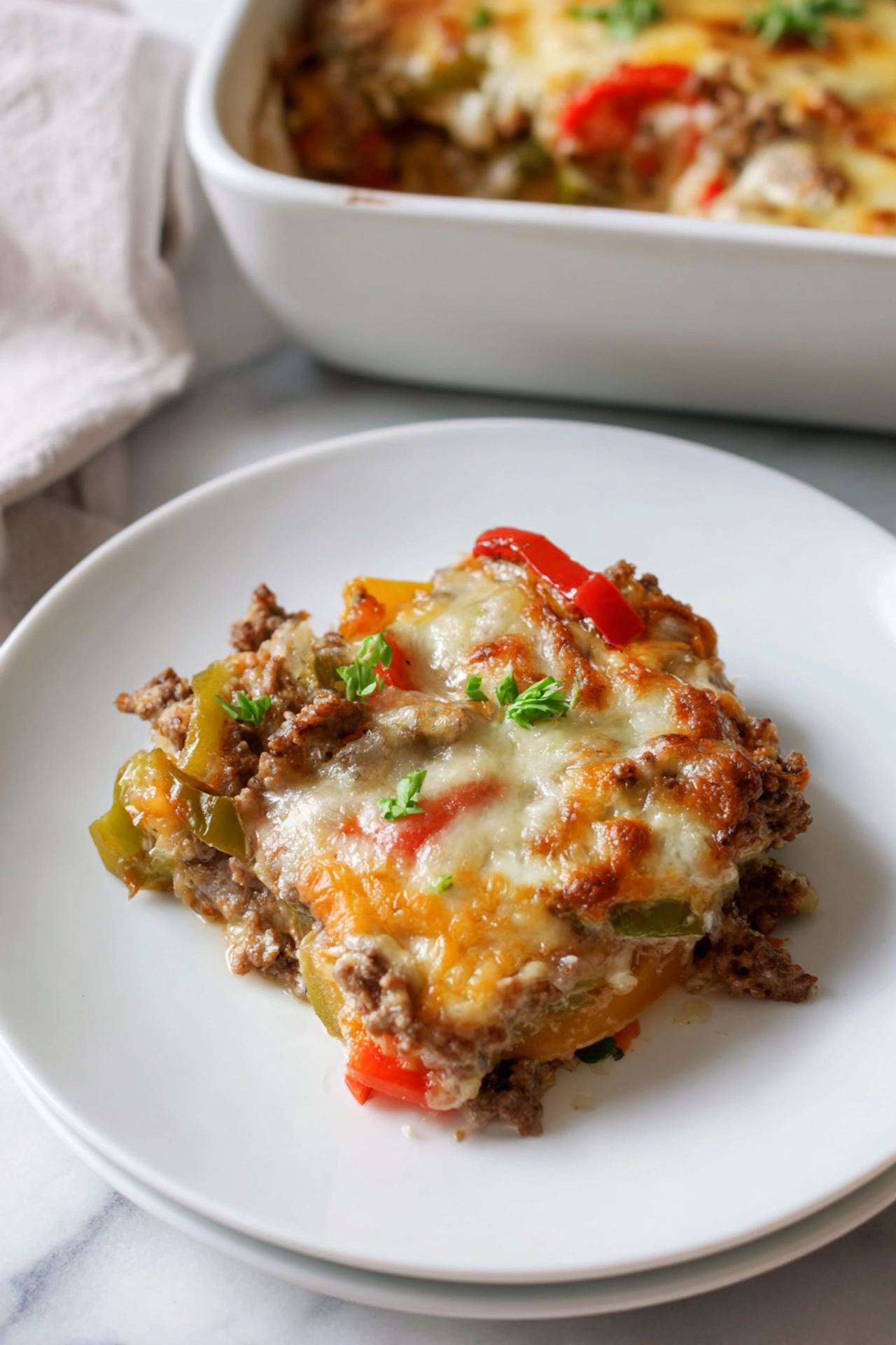 Philly Cheesesteak Casserole