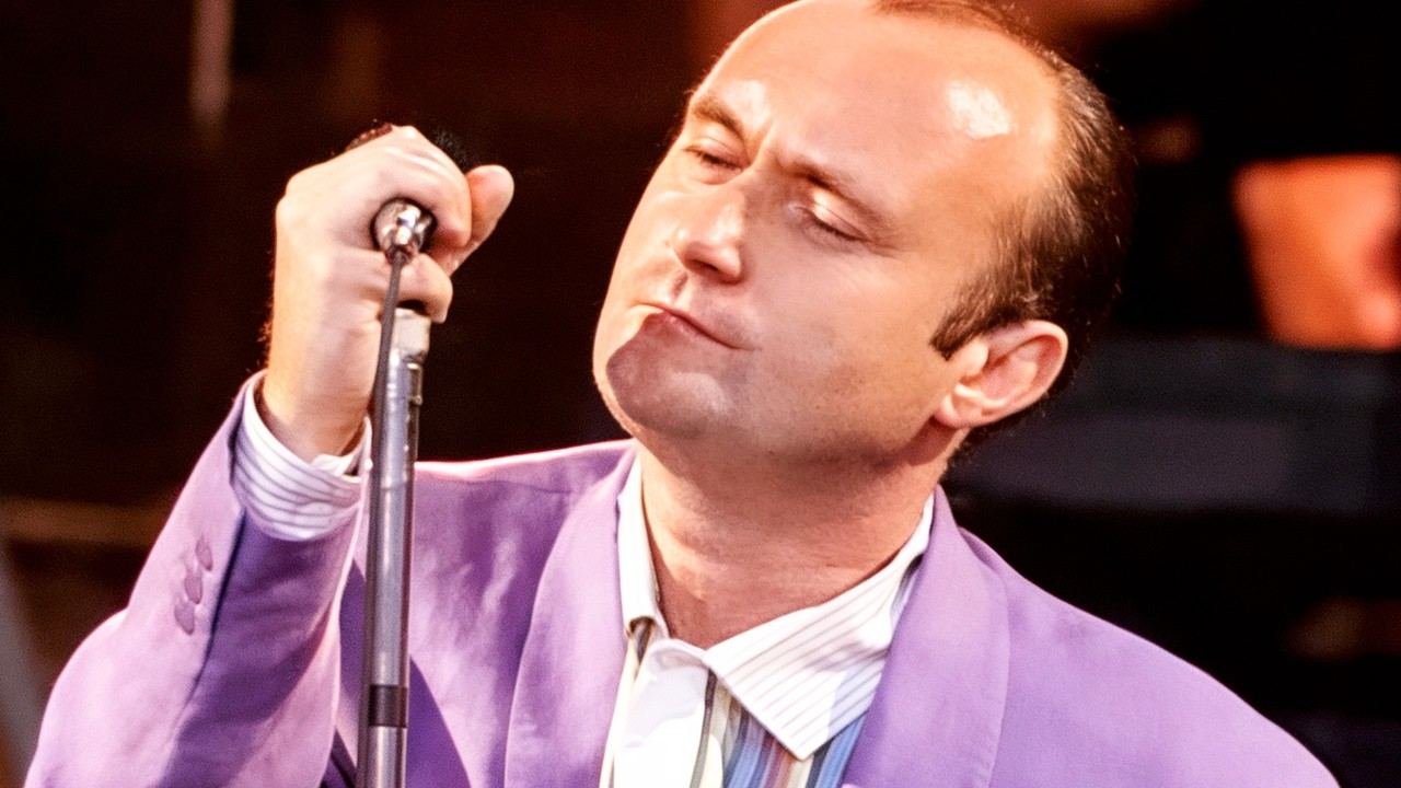 Phil Collins performing in the 1984 music video made for Against All Odds.