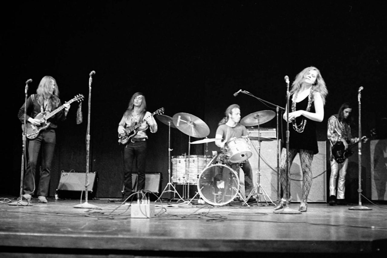 Janis Joplin commanding the stage with Big Brother and the Holding Company in August 1968.